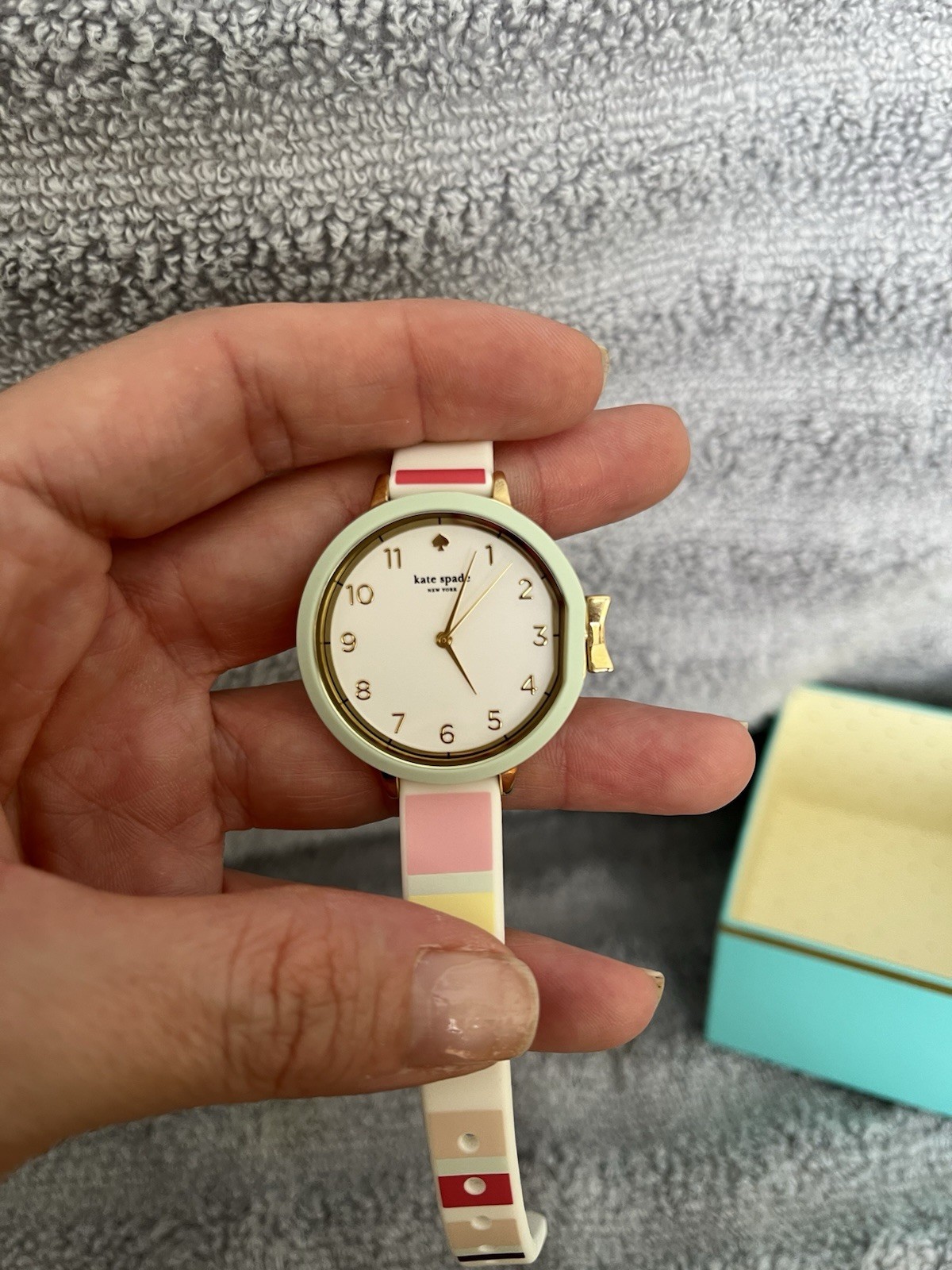 Kate Spade “Live Colorfully” Multi-Stripe Watch – KSW1410