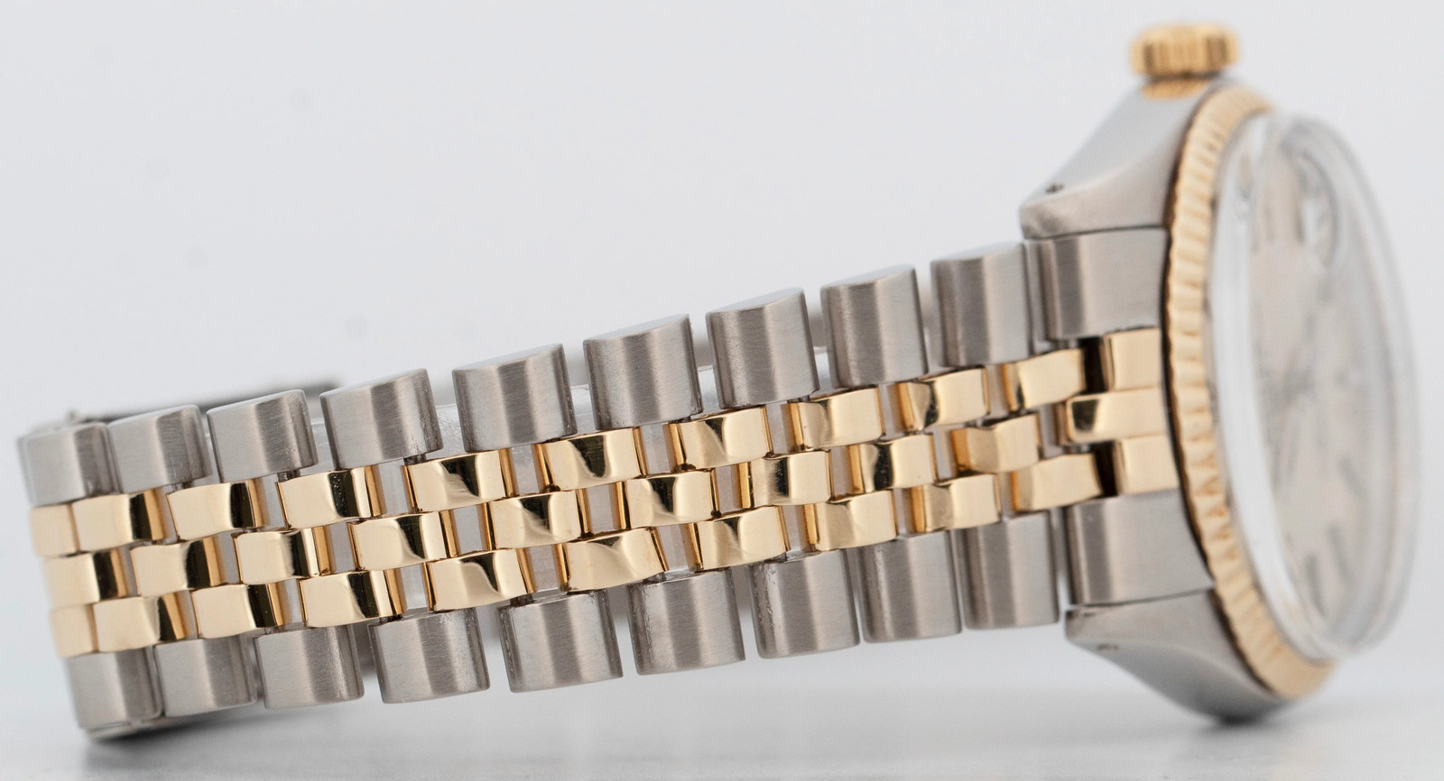 Rolex Oyster Perpetual Date SILVER Two-Tone Gold Stainless Steel 34mm 1500 Watch