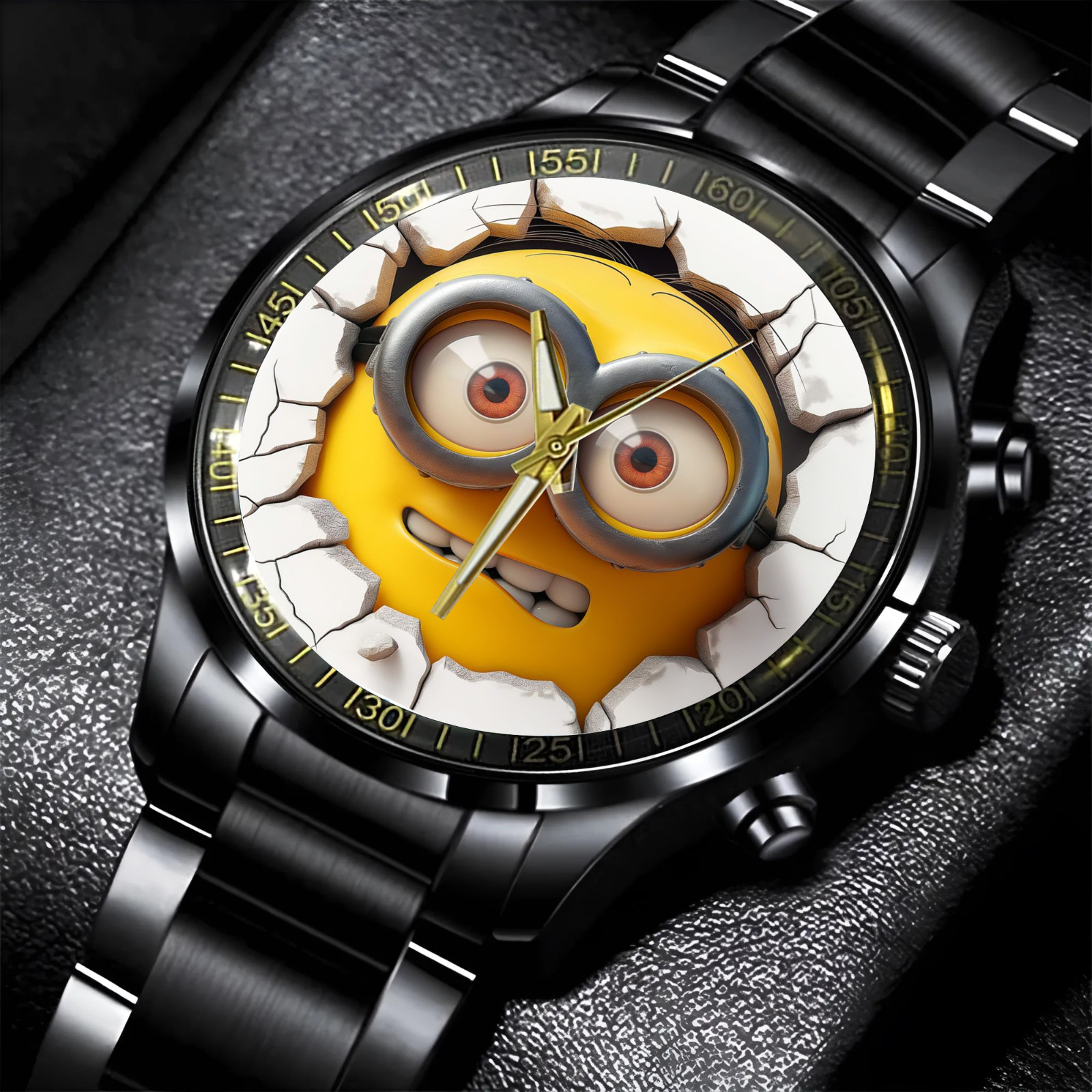 Minion$ Minion Black Stainless Steel Watch Gift For Fans CB1777