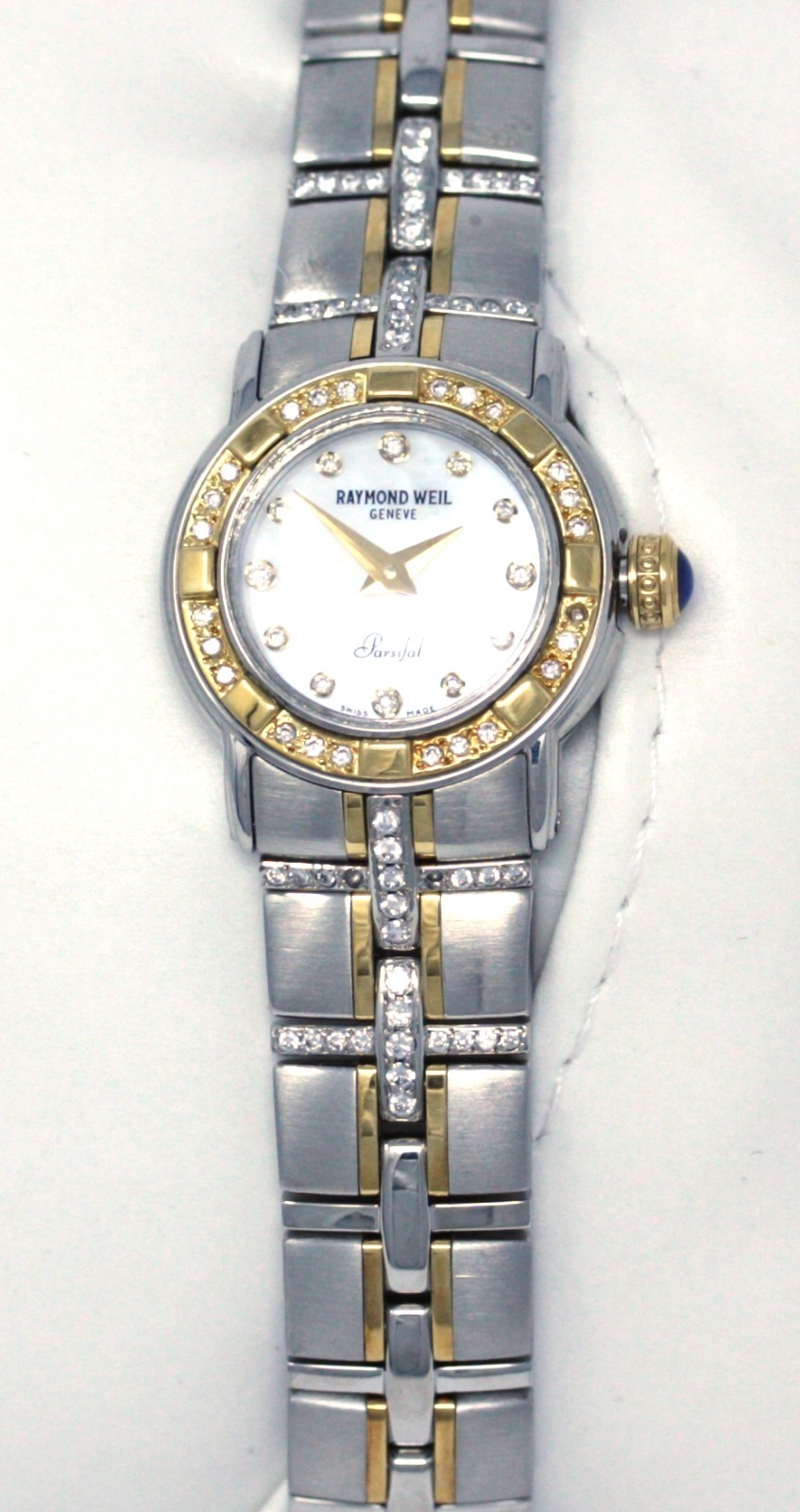 Raymond Well Parsifal mini two tone diamond markers diamond bezel ladies LTE0029