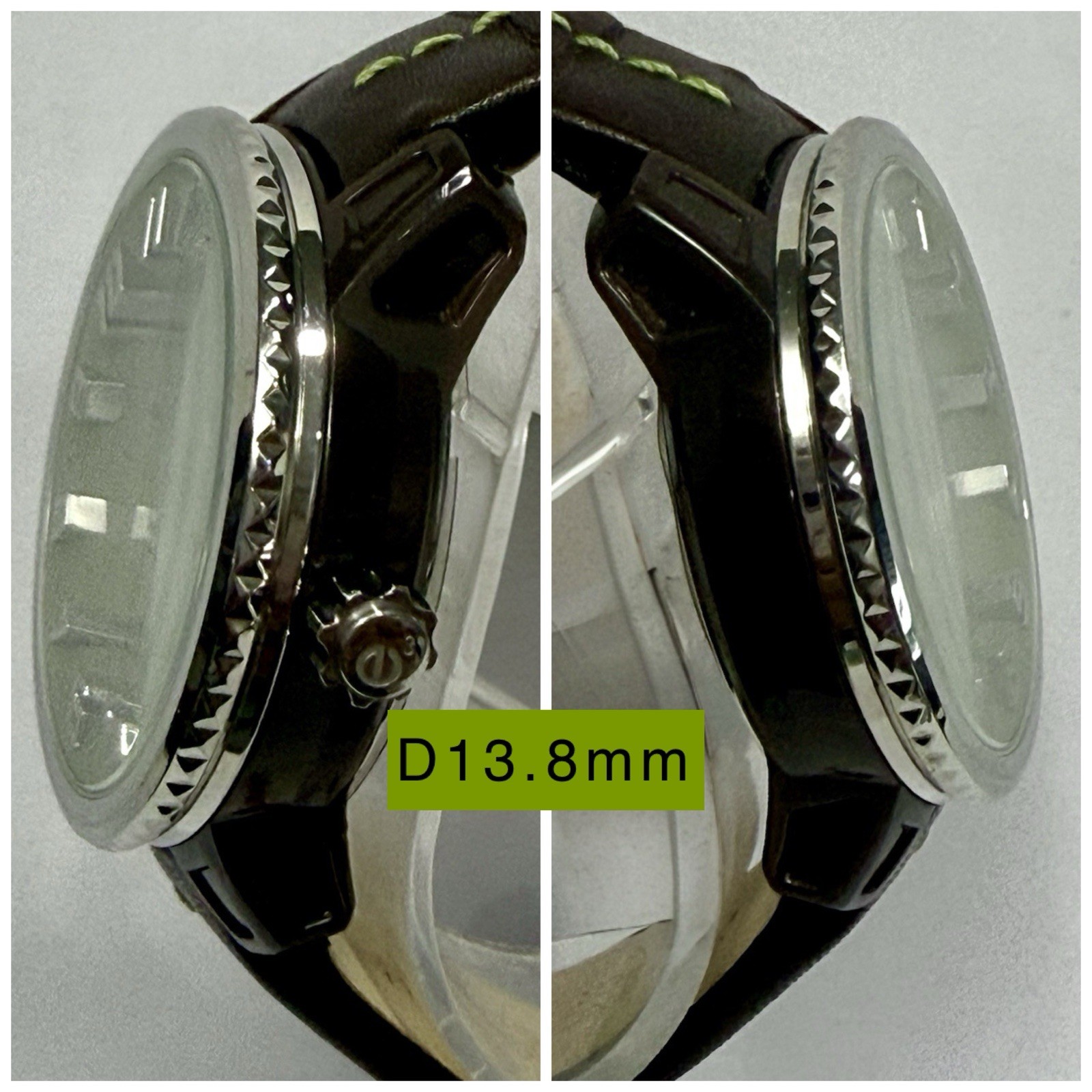 41mm Medium GULLiVER | 3D Silvertone Hours | Green Outer Rim | TENDENCE e3 Watch