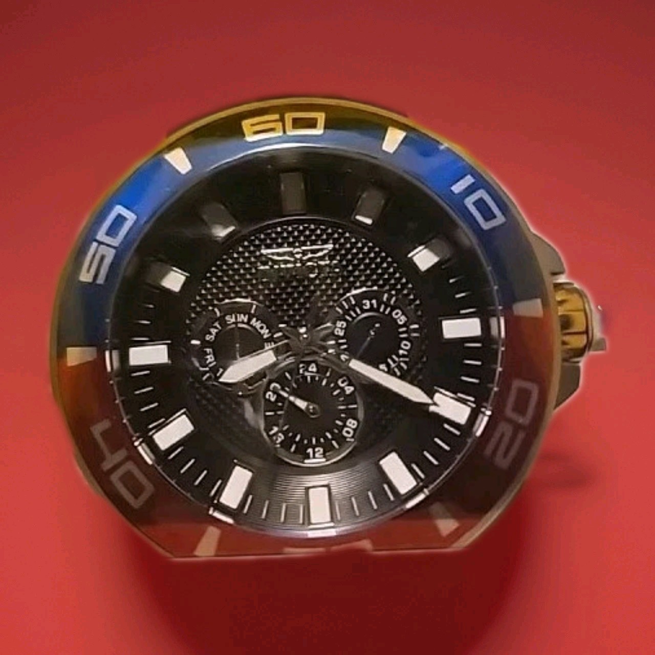 New In BoxINVICTA PRO DIVER IMPACT Blk DIAL SILVER RED BLUE CASE 35740 50mm