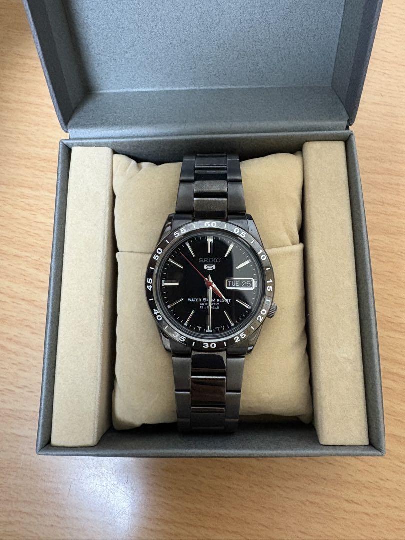 SEIKO SEIKO5 SNKE03K1 (SNKE03KC) Authentic Black Men’s Watch Free Shipping　USED