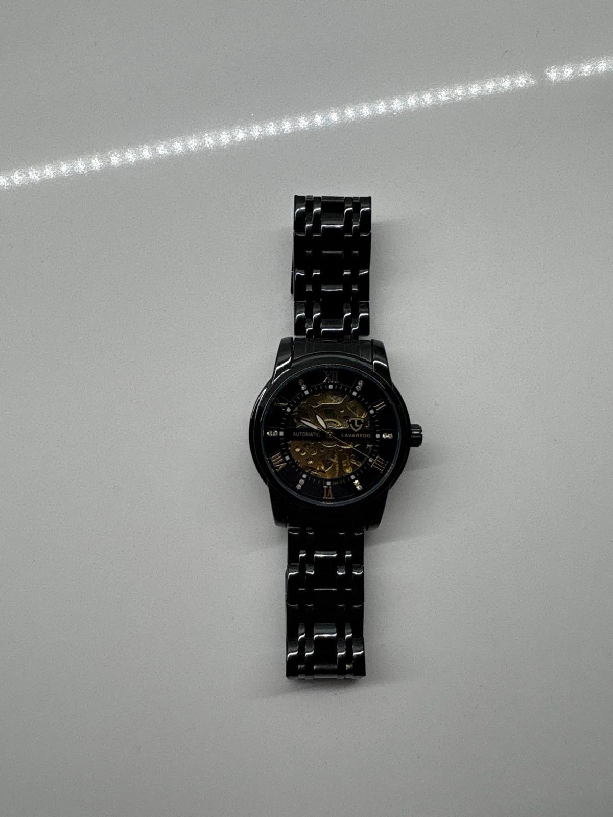 Lavaredo L6610 Automatic Skeleton Dial Wristwatch Black Stainless Steel