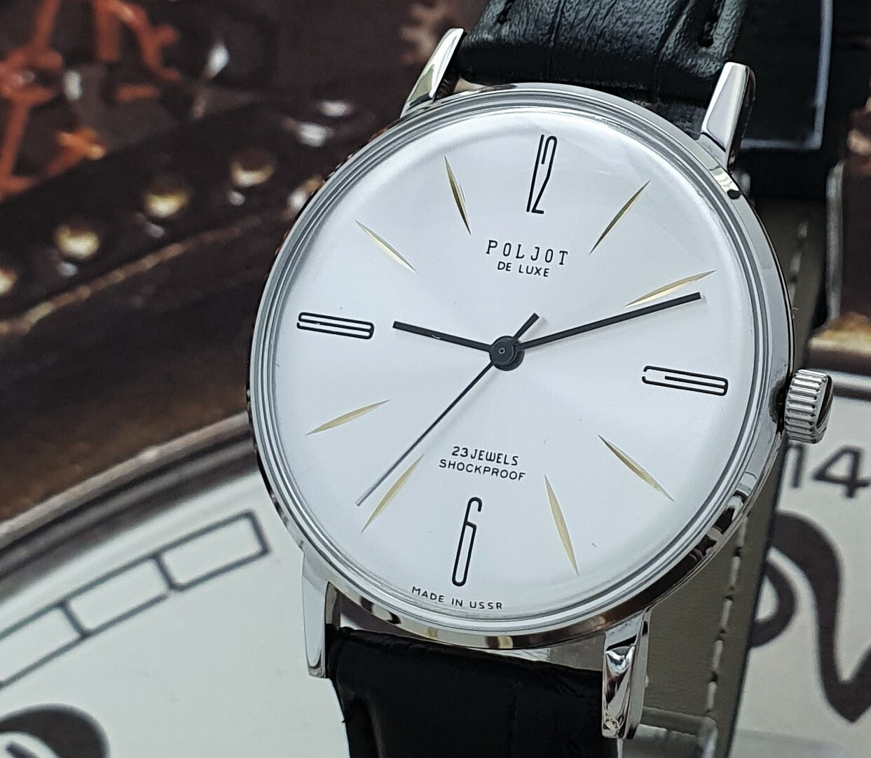 NOS! Poljot De LUXE Ultra SLIM 23 Jewels 2209 Soviet Vintage Men’s Watch USSR