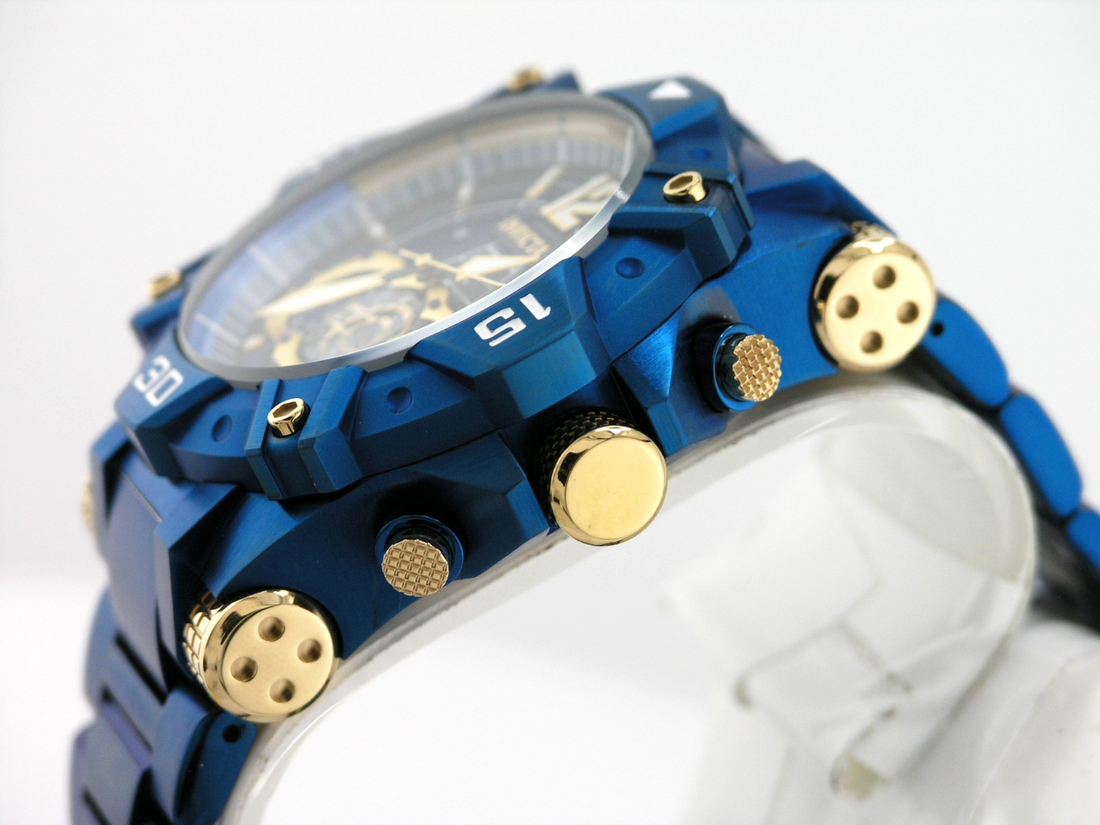NEW INVICTA 40174 AVIATOR CHRONOGRAPH BLUE CARBON FIBER DIAL STEEL QUARTZ 52MM