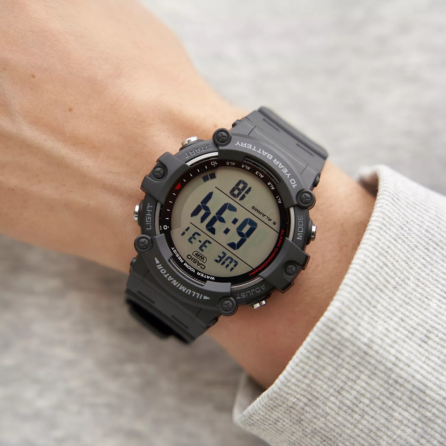 Casio Men’s Quartz Date Indicator Black Resin Band 51 mmWatch AE1500WH-1AV