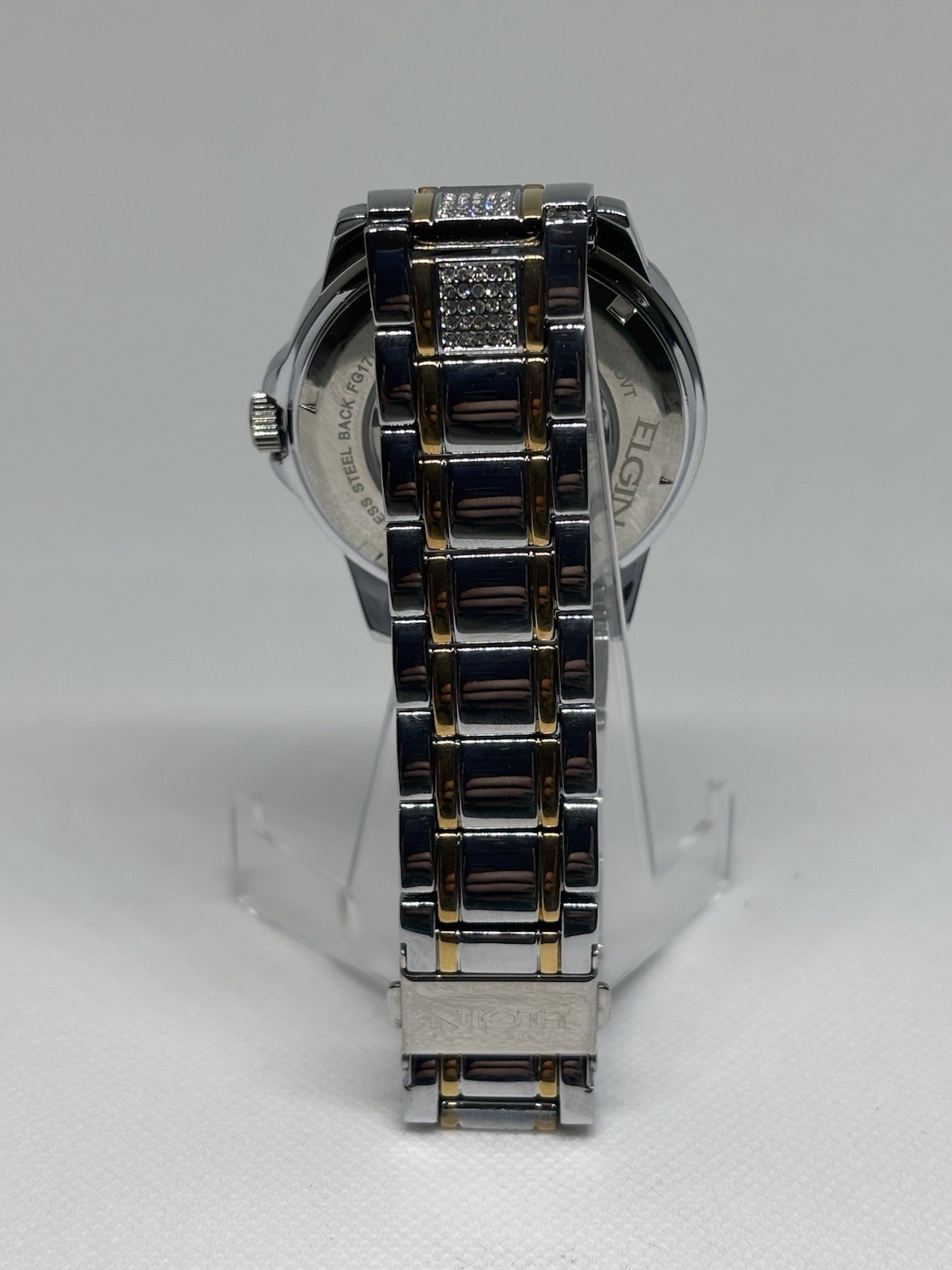 Men’s Elgin Skeleton Watch, 210 Crystals , No Battery, Powered By Movement