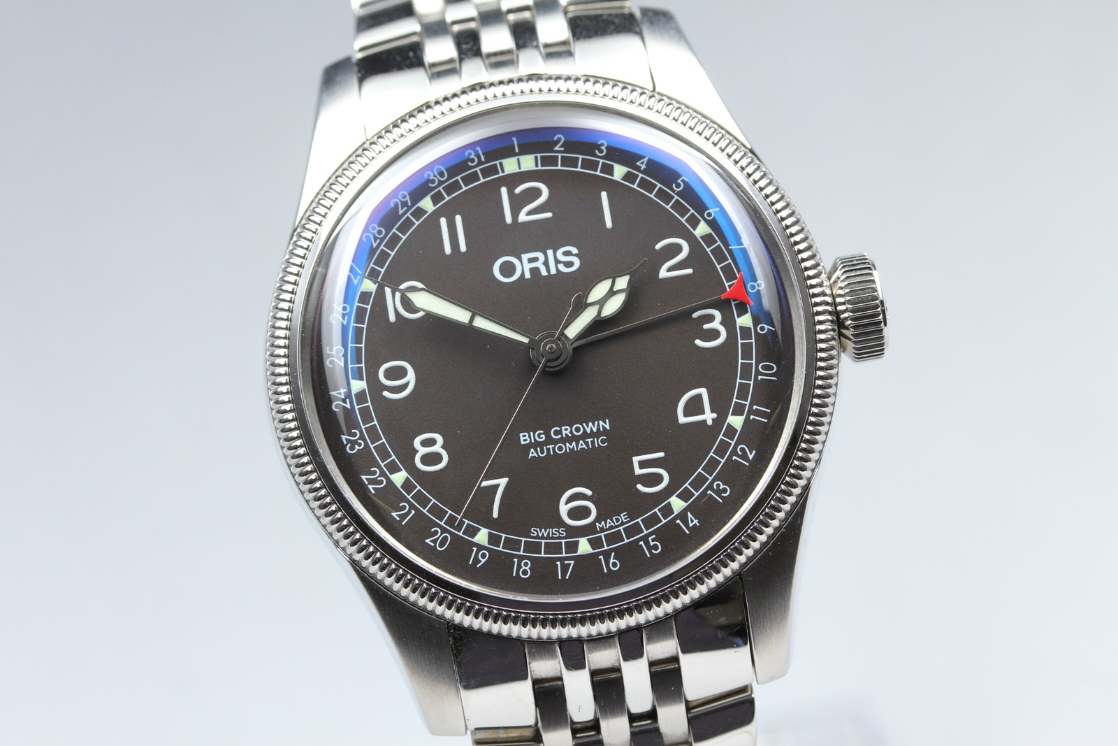 [w/Box, Paper] ORIS Big Crown Pointer Date 7741 Black Automatic Swiss Made Watch