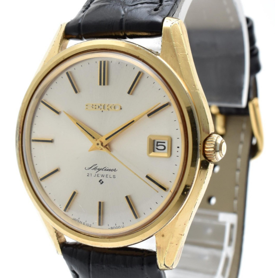 Vintage SEIKO SKYLINER 6102-8000 Manual Winding Mens Watch JAPAN [Excellent+5]