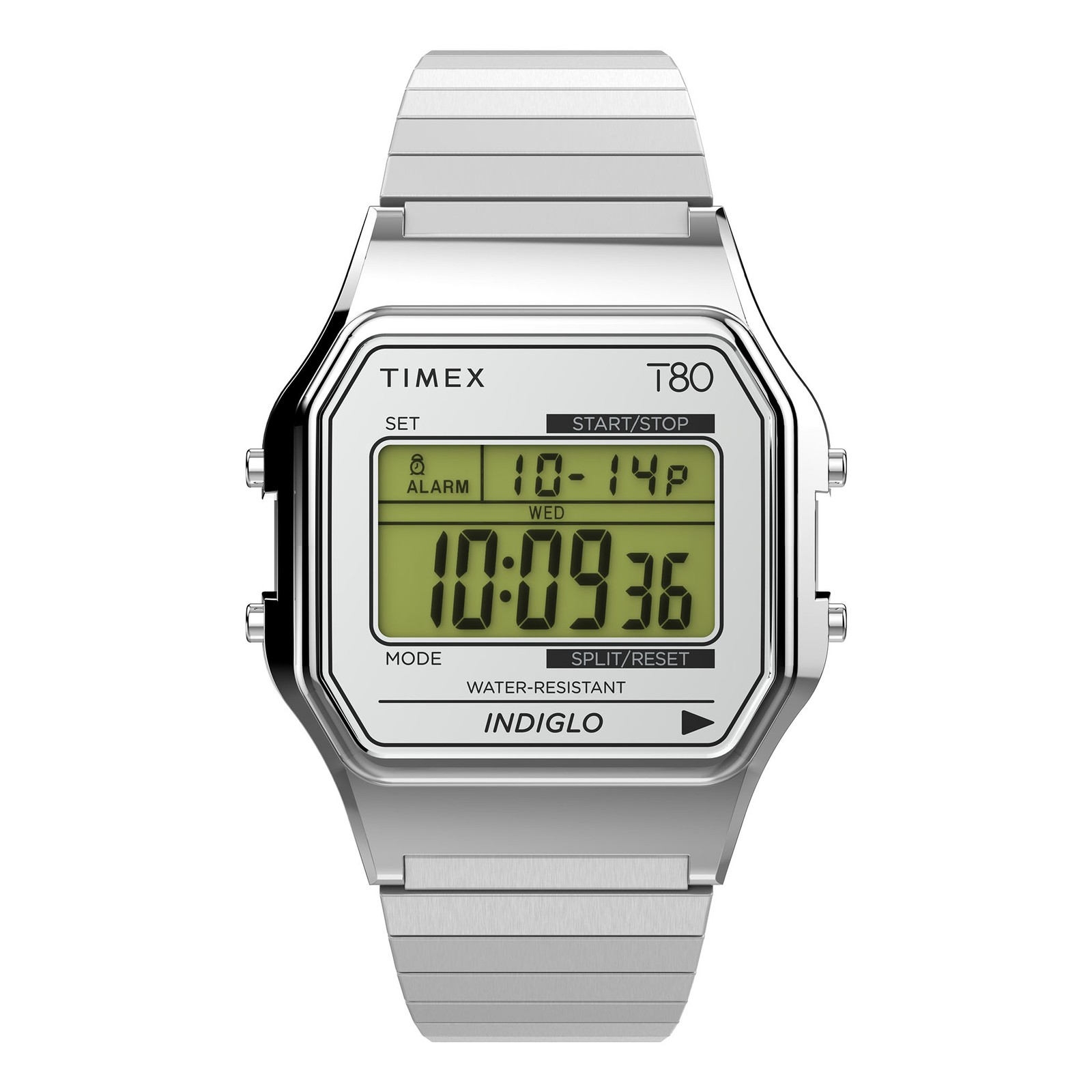 Timex T80 Retro Digital 34mm Expansion Band Watch TW2W68200