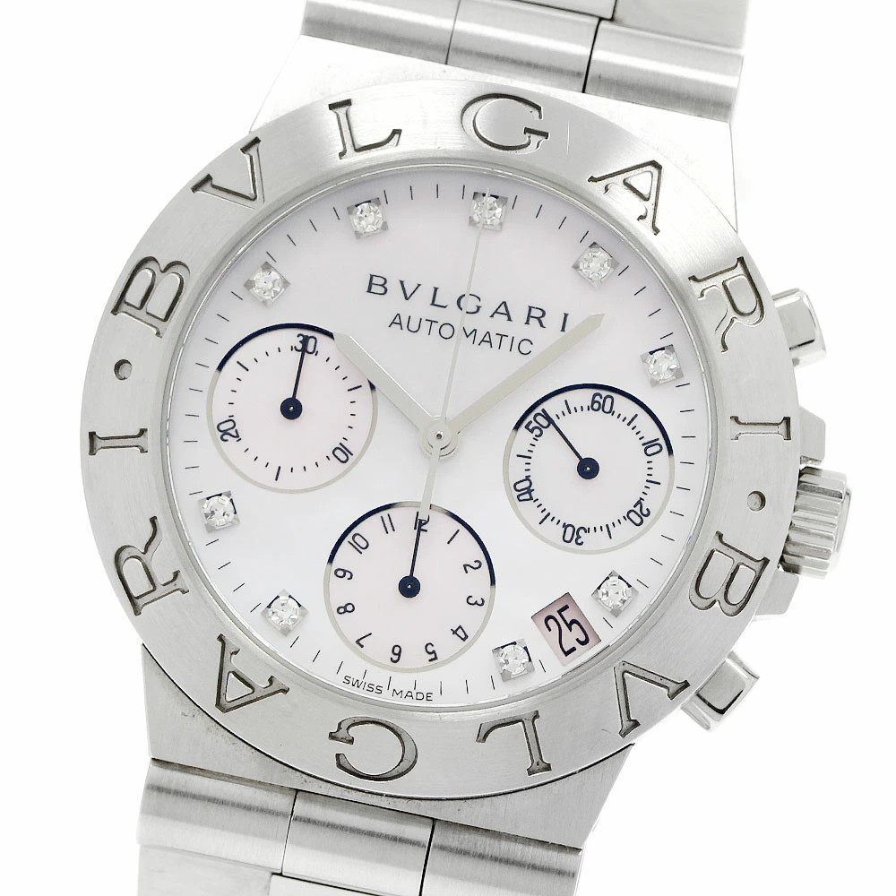 BVLGARI WATCH CH35S DIAGONO CHRONOGRAPH DATE AUTOMATIC STAINLESS STEEL MEN’S F/S