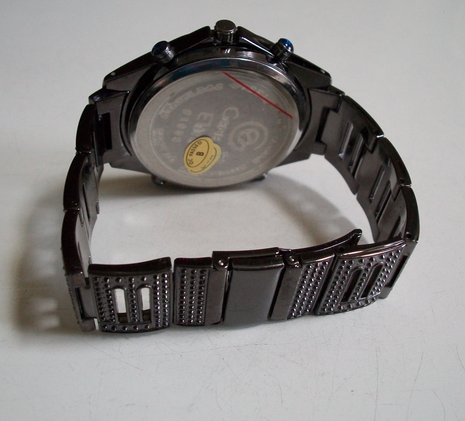 Men’s Multicolor Dial Hematite Black Finish Bling Fashion Dressy Watch