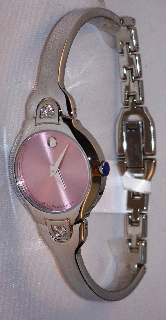 Brand New Movado Kara Pink Women’s Ladies Factory Real Diamond Watch – 0605606