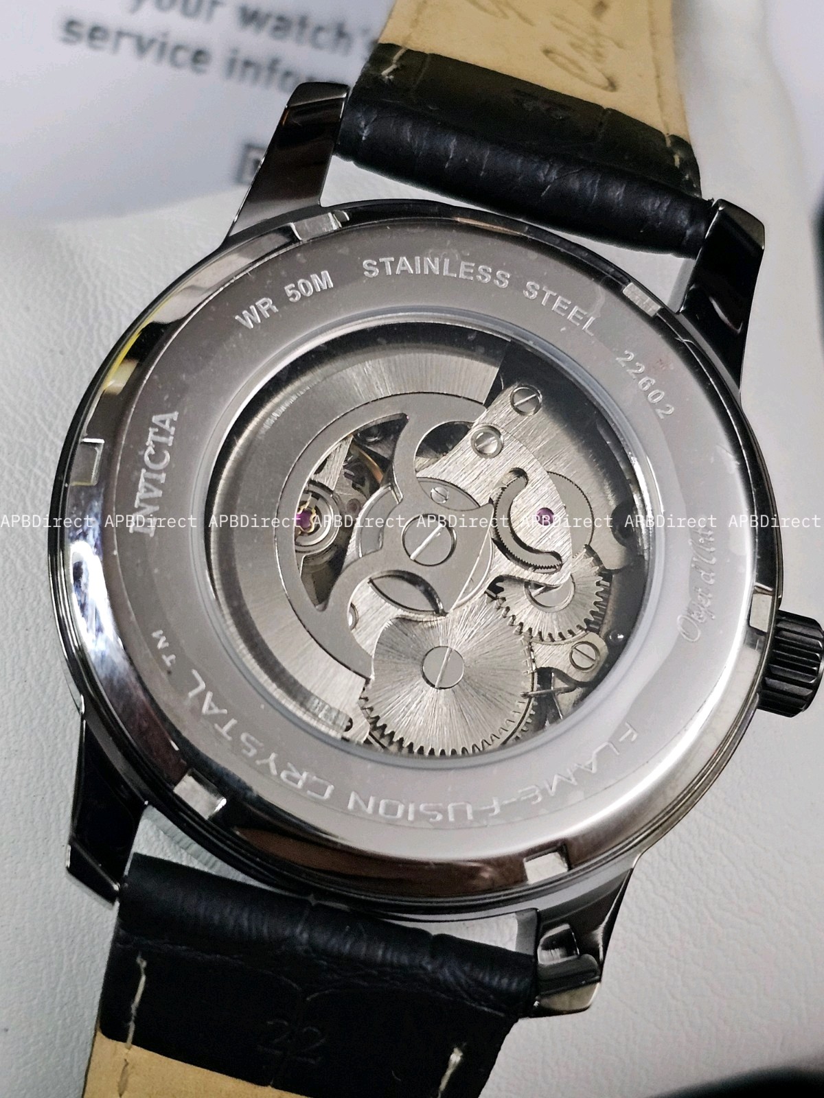 Invicta Objet D Art – Automatic – Skeleton Flame-Fusion Black Leather mens Watch