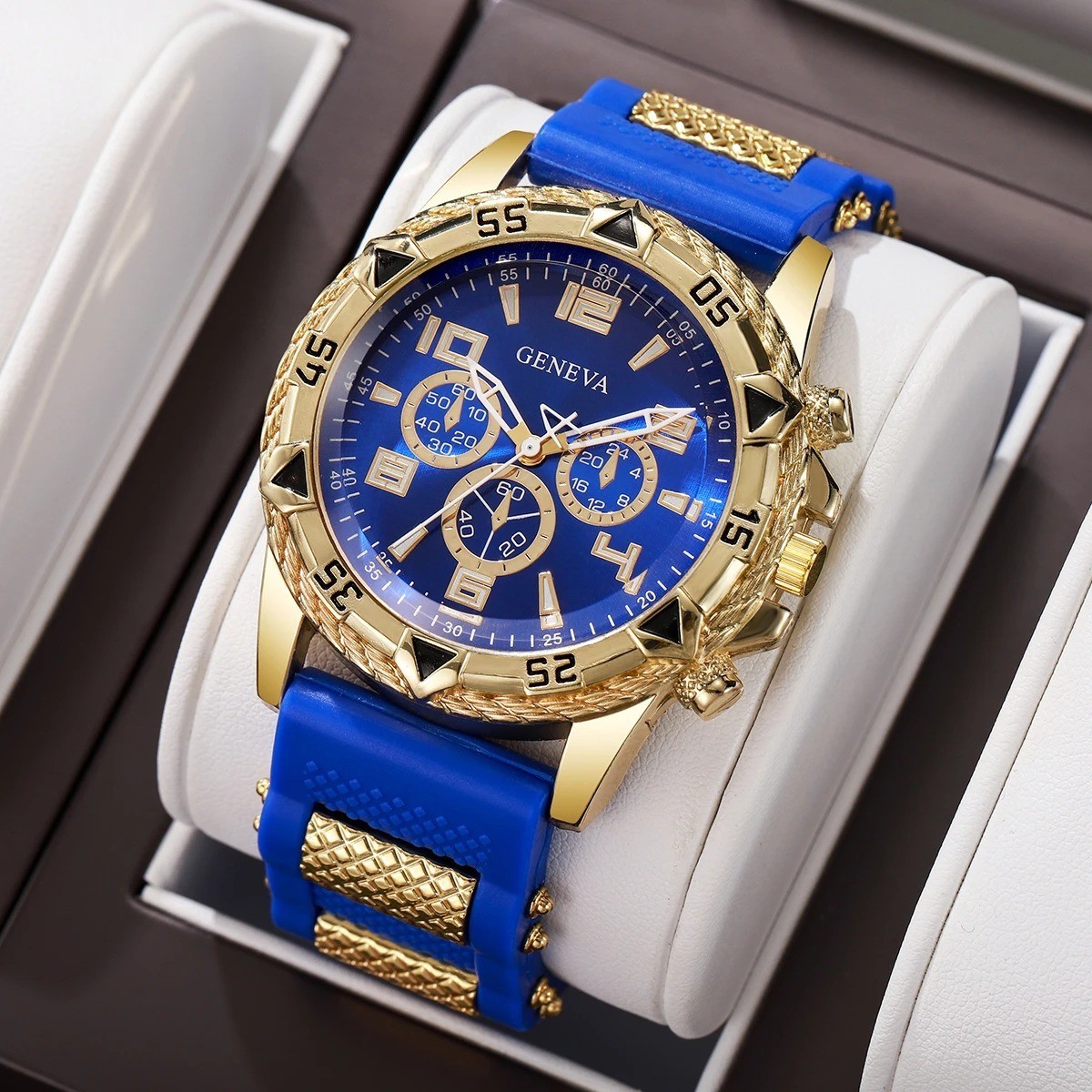 Men’s Arabic Dial Quartz Watch Business Casual Silicone Band Wrist Watch