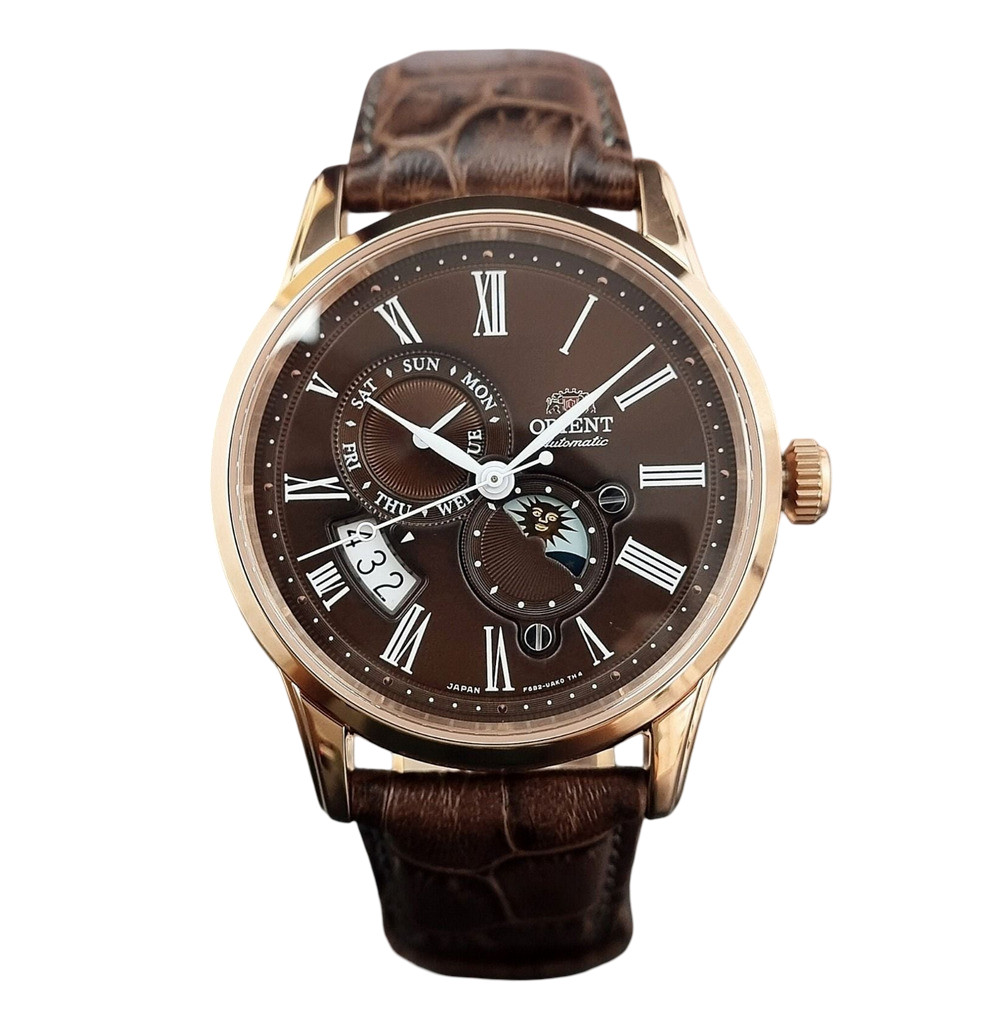 Orient Sun & Moon Brown Dial Automatic Sapphire Crystal RN-AK0002Y Men’s Watch