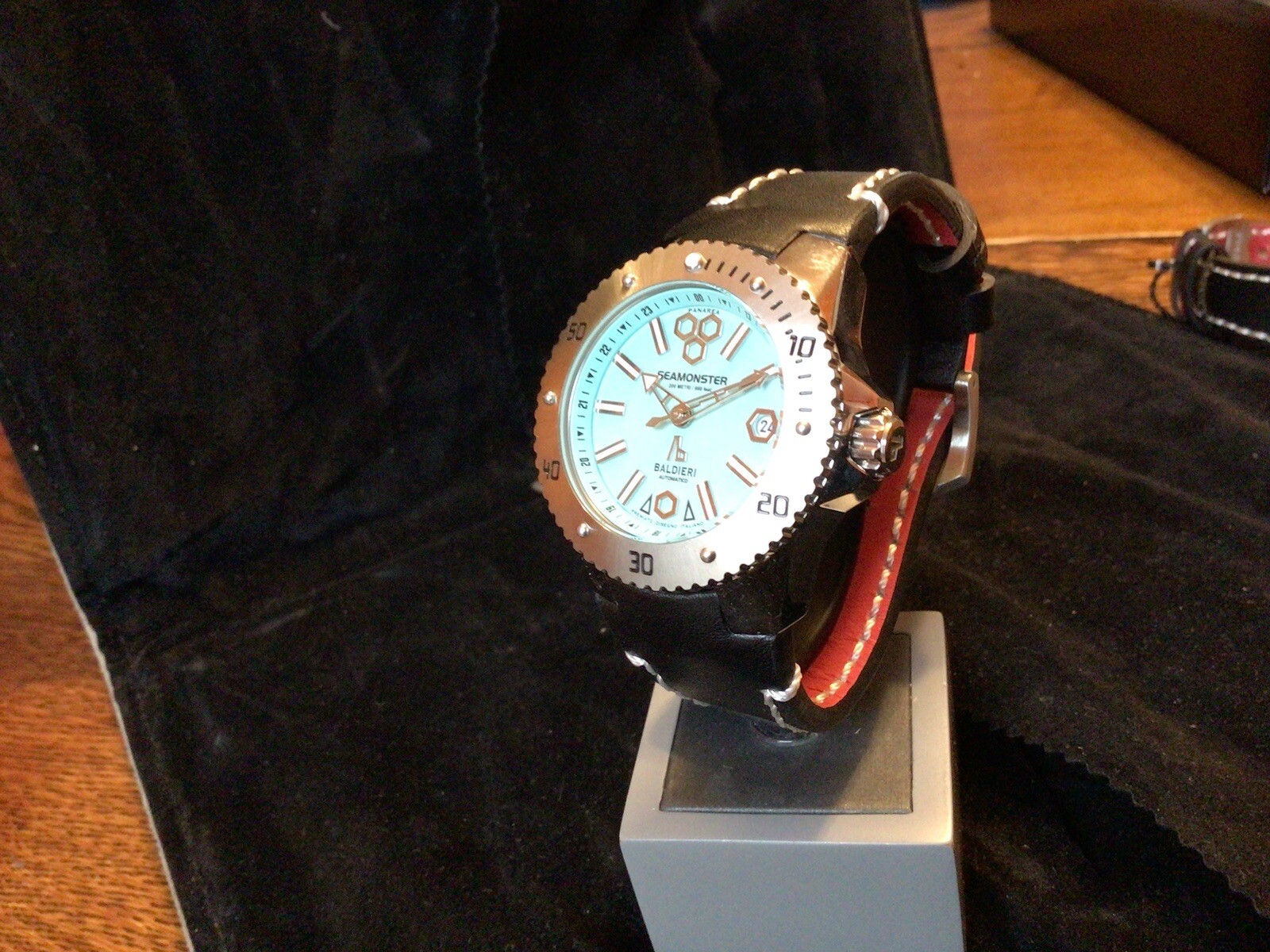 BALDIERI WATCH , LADIES, AUTOMATIC, 38MM, Blue SEAMONSTER PANAREA, 20ATM,