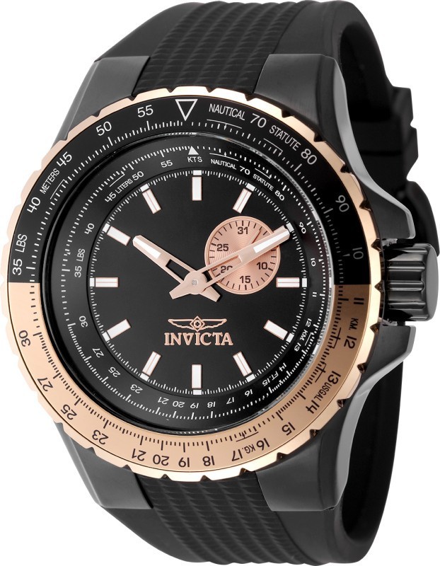 Invicta Men’s 49725 Aviator Quartz VD72 Black Dial Watch