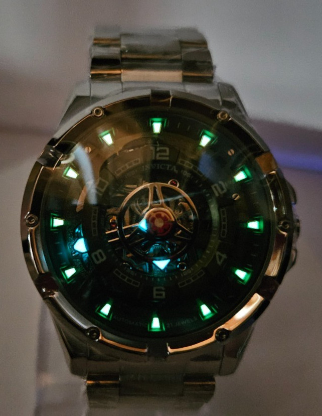 Invicta Racing Interpoint Men’s Automatic Watch 43.5mm, Steel/Green (70083)