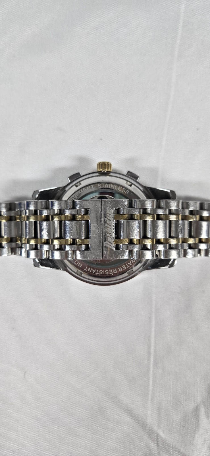 JSDUN 8942 Men’s Automatic Watch – Blue Skeleton Tourbillon Dial, Two-Tone Band