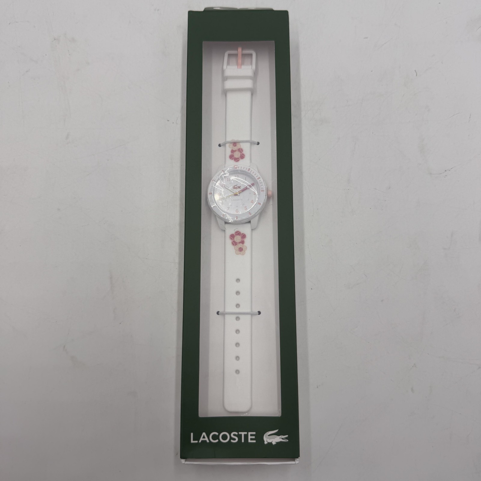 Lacoste Mini Tennis Kids Sporty Quartz Water Resistant Watch 35MM, White Flower