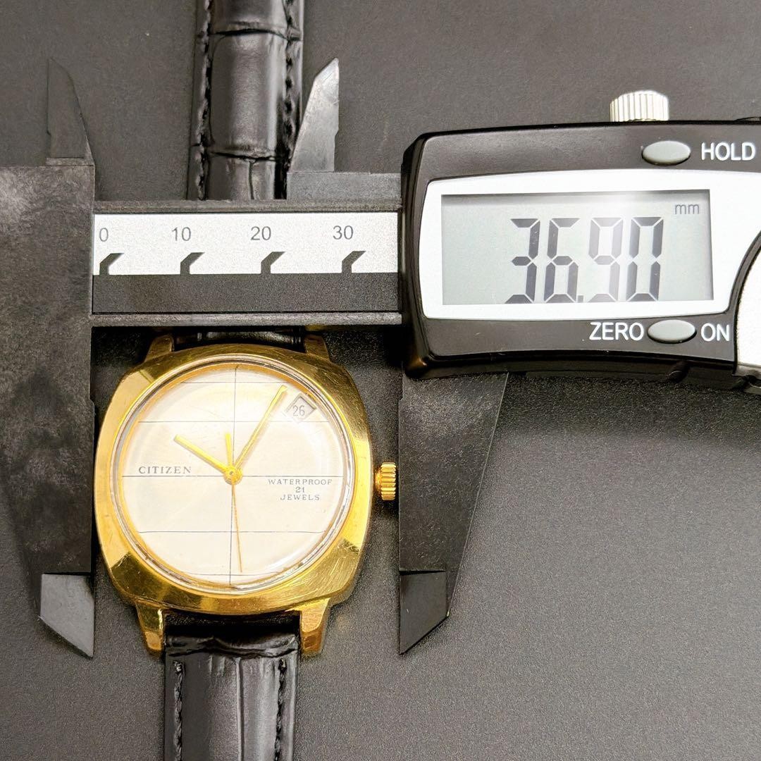 Citizen Waterproof 12701 Manual Wind Cushion Case Date Watch