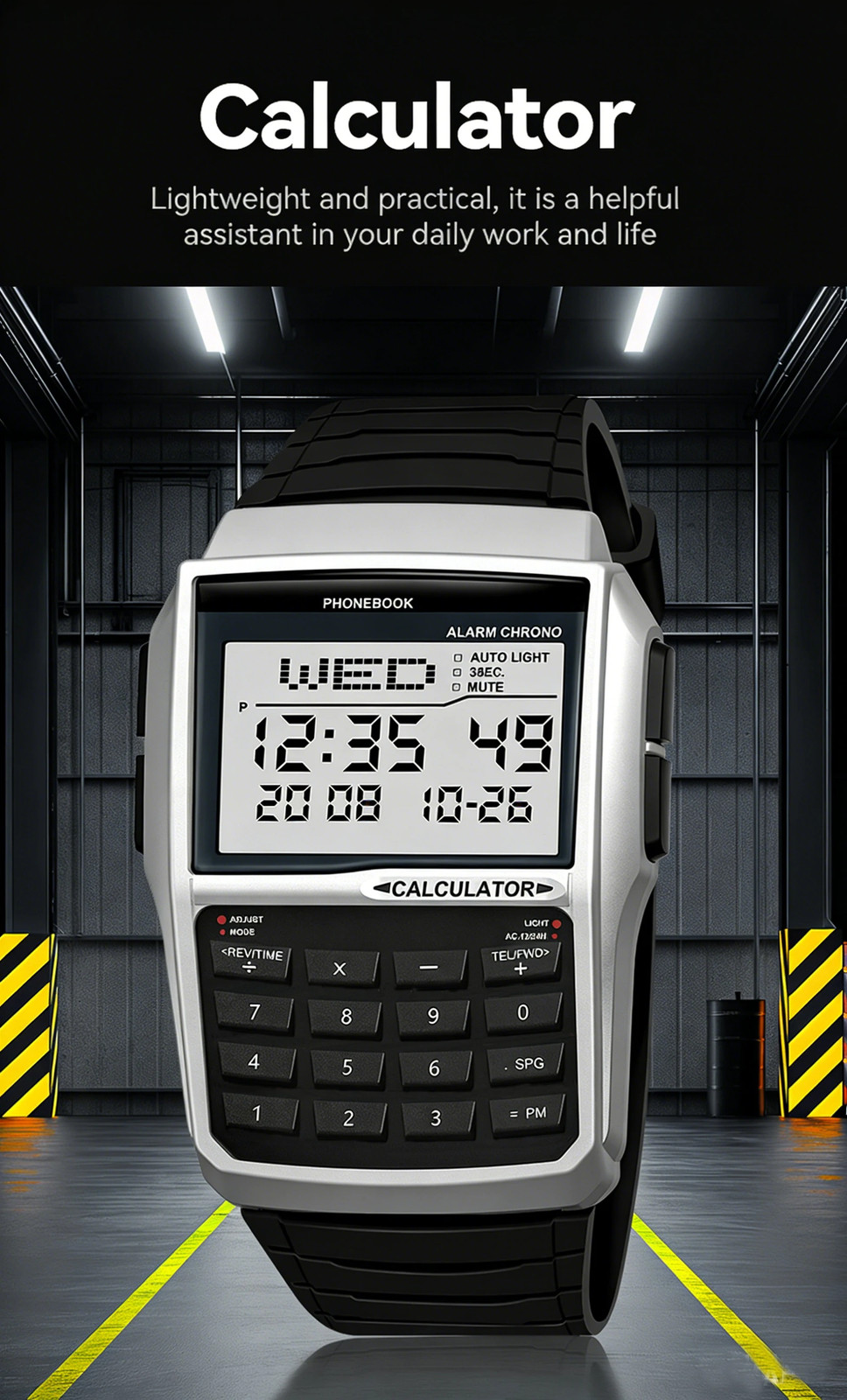 Computer Style Men’s Top Luxury Digital Sports Watch Multifunction Calculator