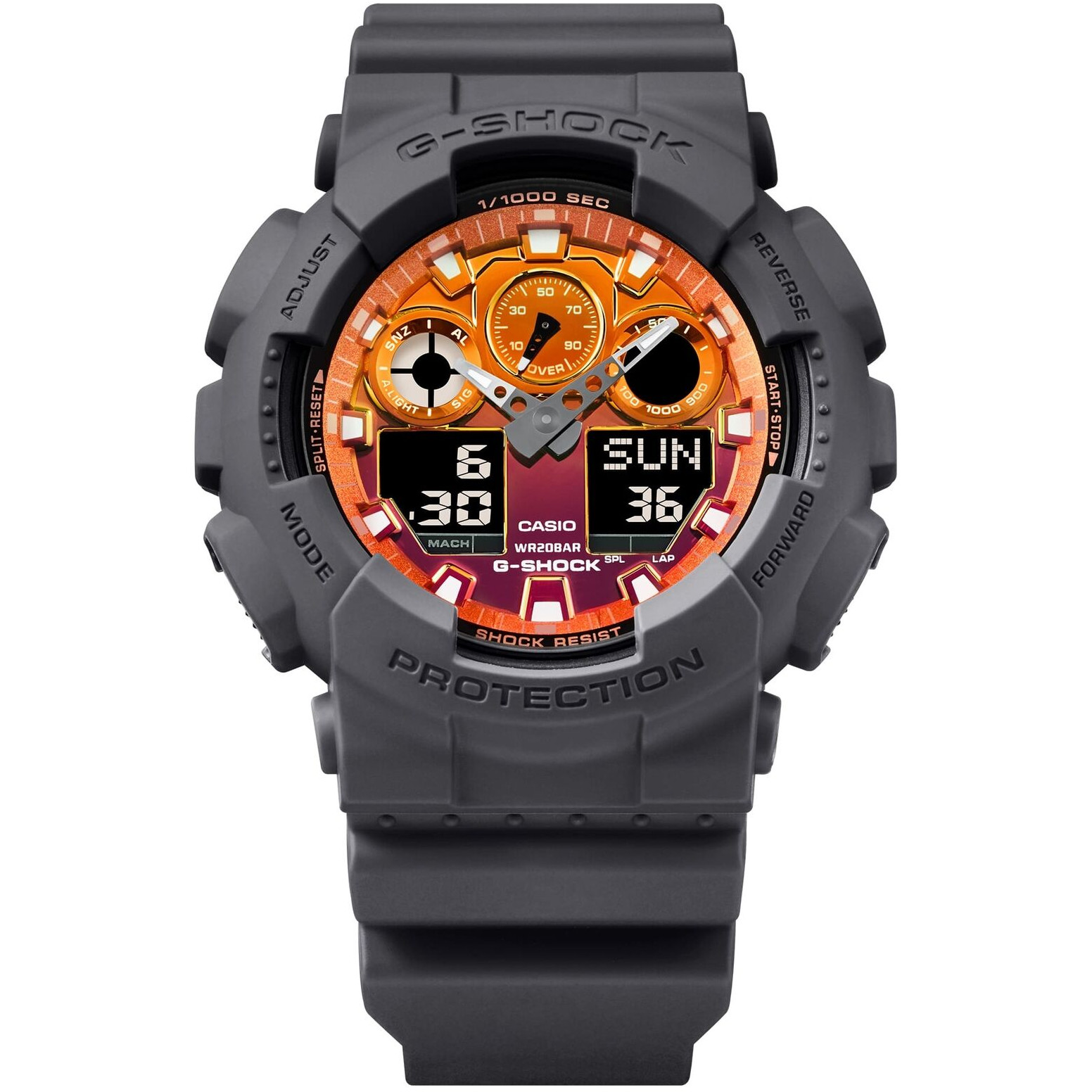 CASIO G-SHOCK GA-100FL-8AJF Flame inside Analog Digital Watch Big Case 51.2mm