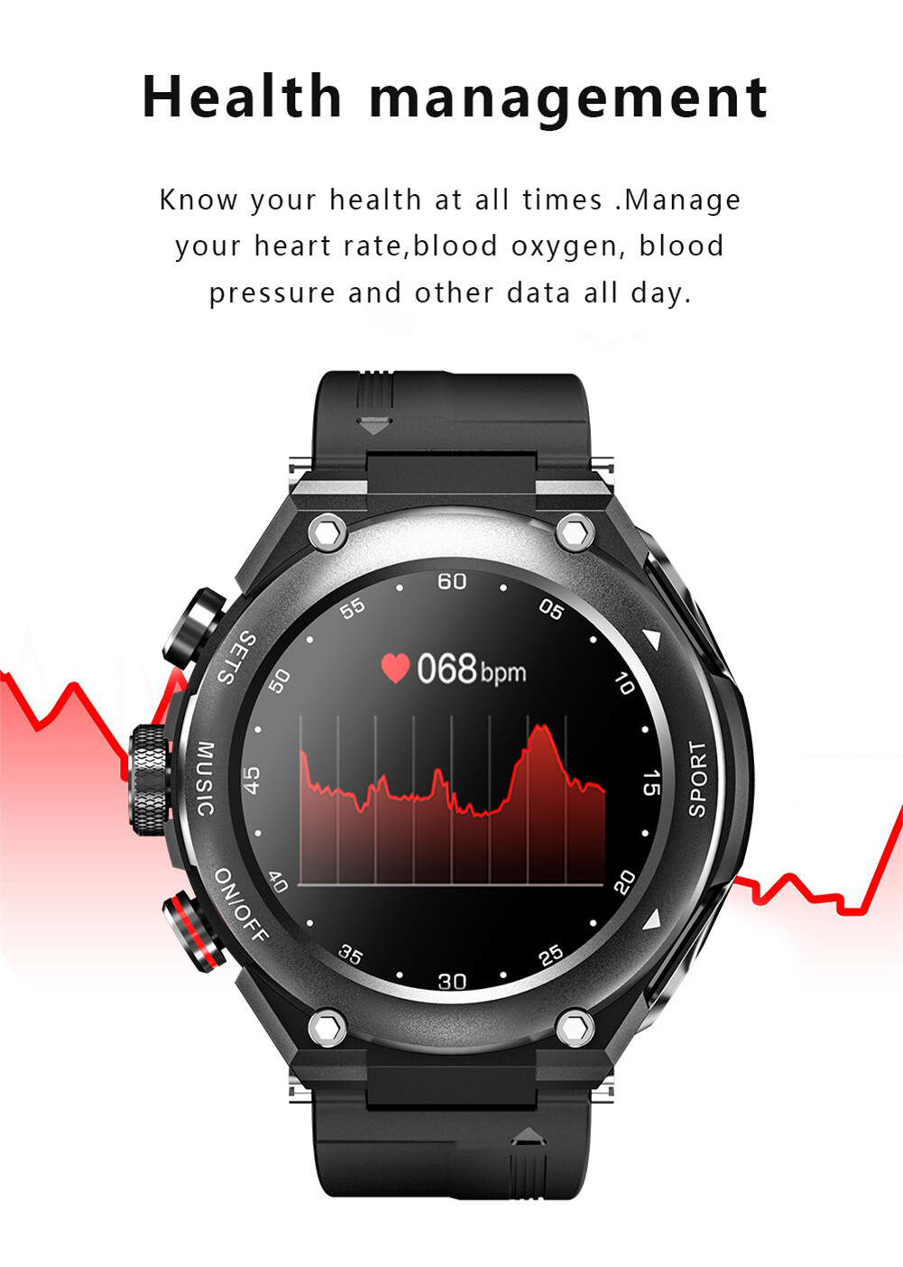 2 IN 1 Smart Watch with Bluetooth Earphone Call Music Waterproof Smartwatch