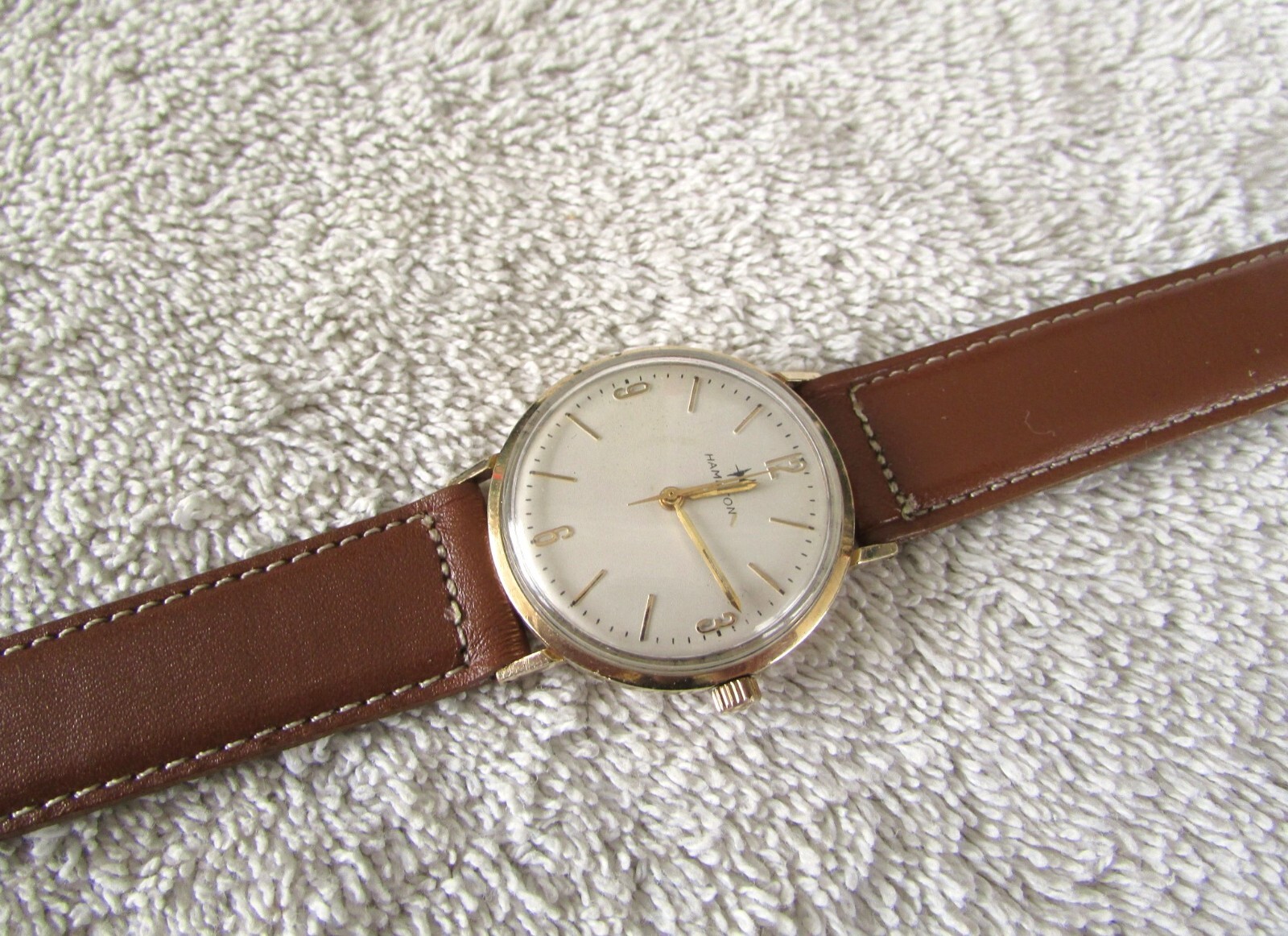 HAMILTON Solid 10K Gold Mechanical 1970s Watch – FORD MOTOR COMPANY 35th ANNIV.