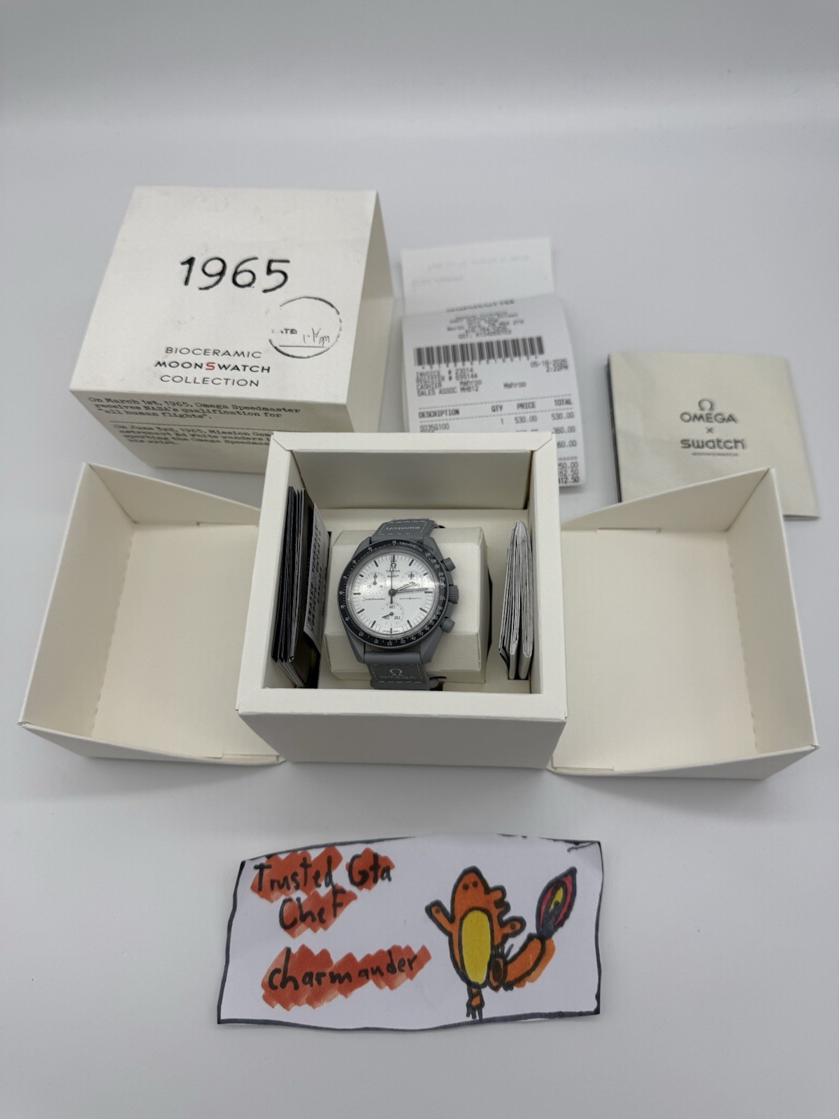 Swatch x OMEGA BIOCERAMIC MoonSwatch 1965 Gray White SO33M106 NEW Authentic
