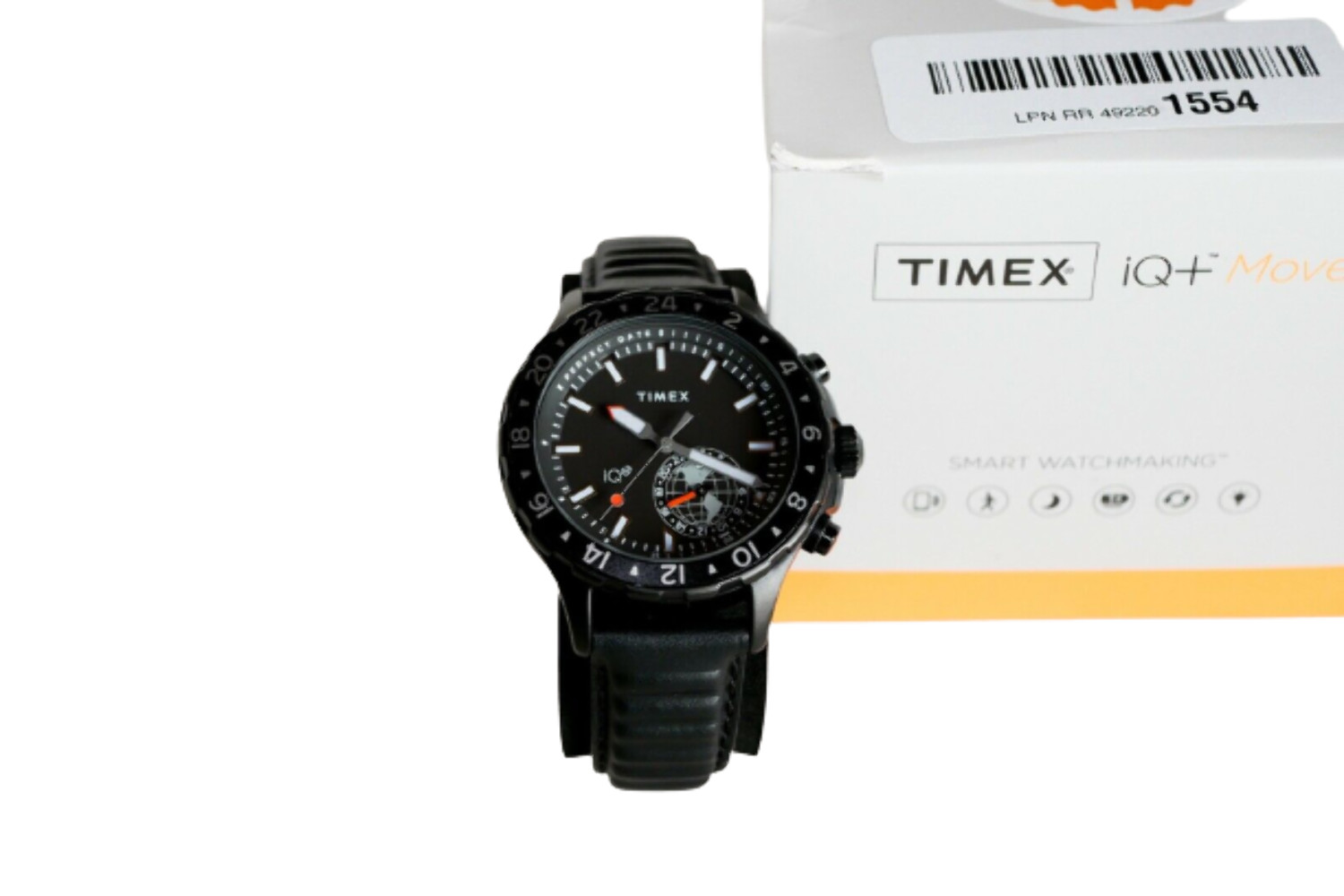 TIMEX iQ+ Move Men’s Leather Watch | Black | TW2R39900 F5