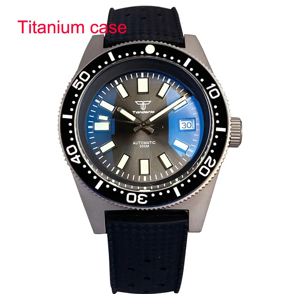 Tandorio 41mm Titanium Diving 62MAS Watch Black/Grey/Blue Dial NH35A PT5000 Move