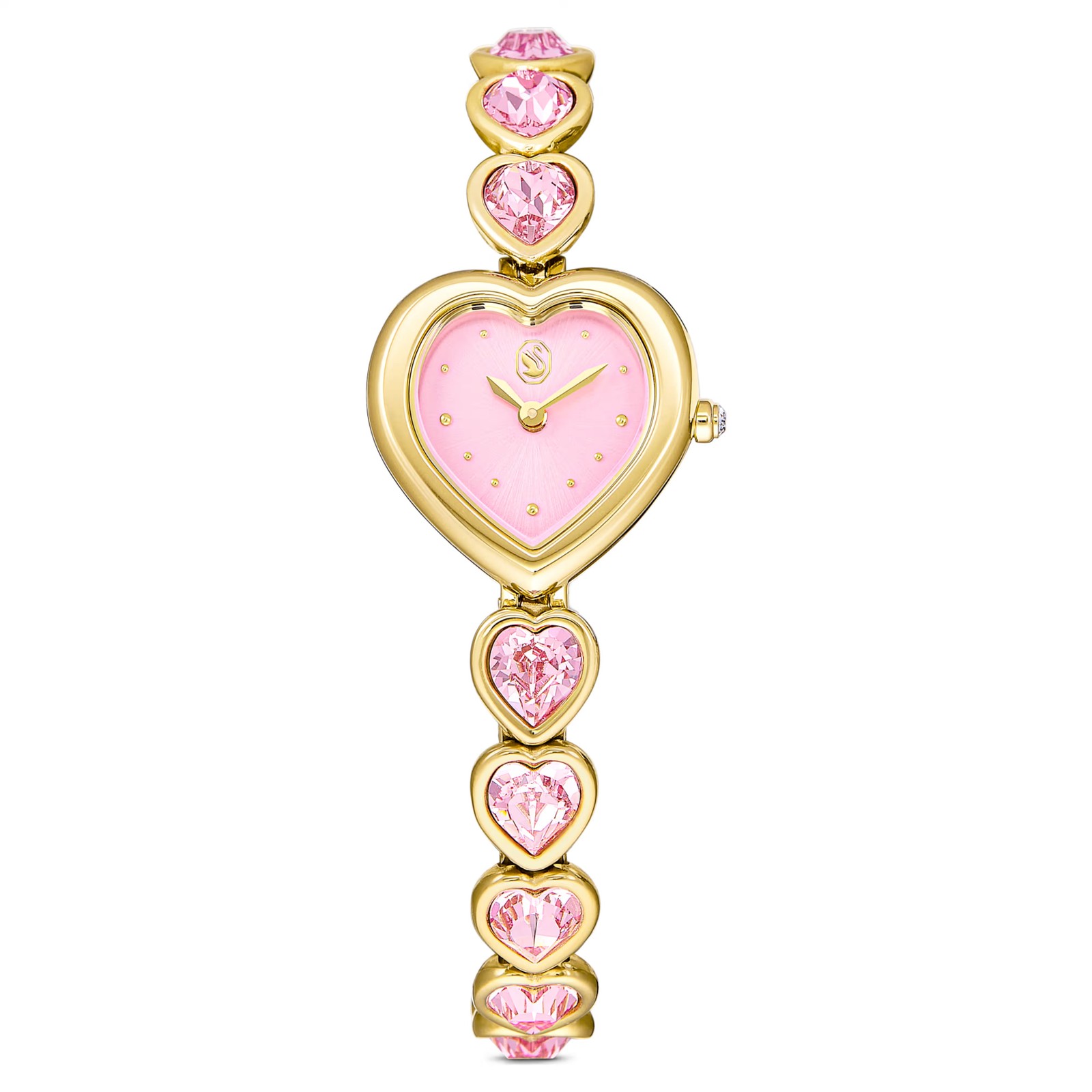 Swarovski Idyllia Heart Watch, Crystal Bracelet, Pink, Gold Tone Finish 5741519