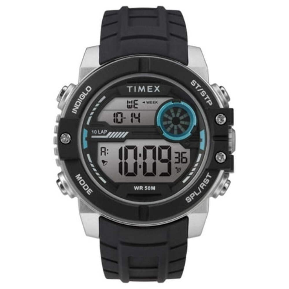 Timex Men’s Digital Watch – Black Silicone Strap