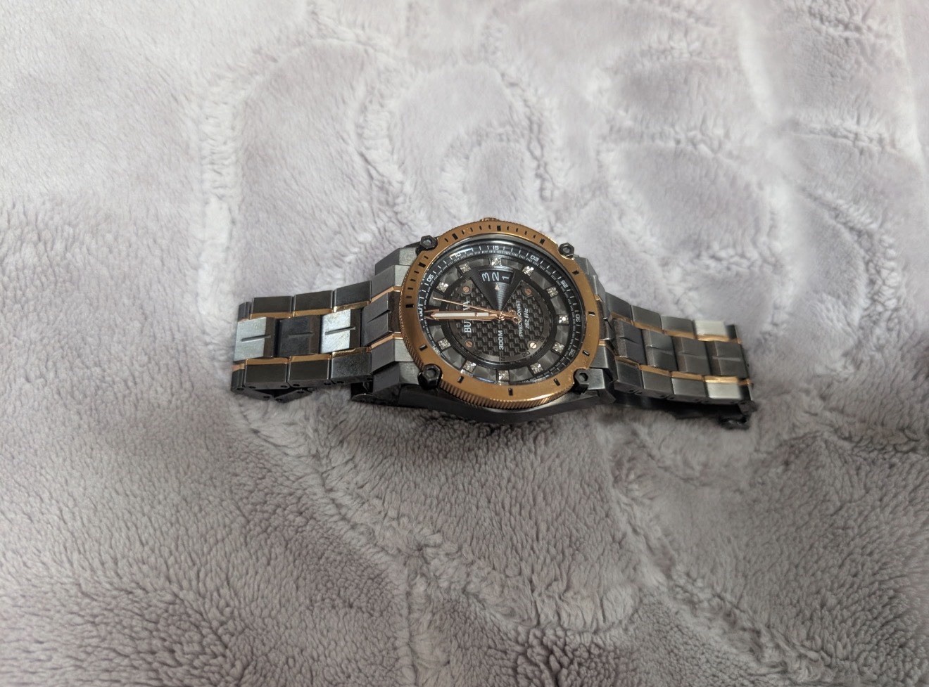 Bulova Precisionist Mens Two Tone StainlessSteel Bracelet Watch 98d149