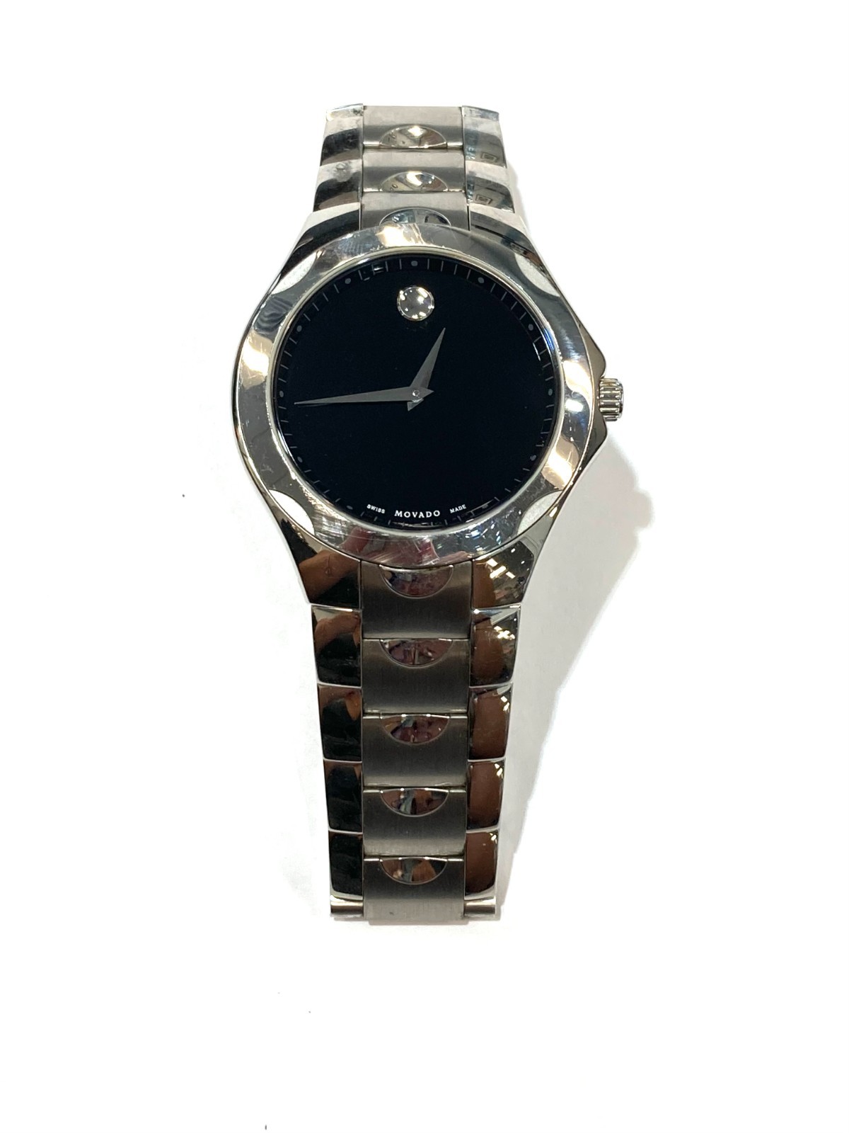 Movado 84 G1 1853 Luno Black Museum Dial Stainless Steel Men’s Watch