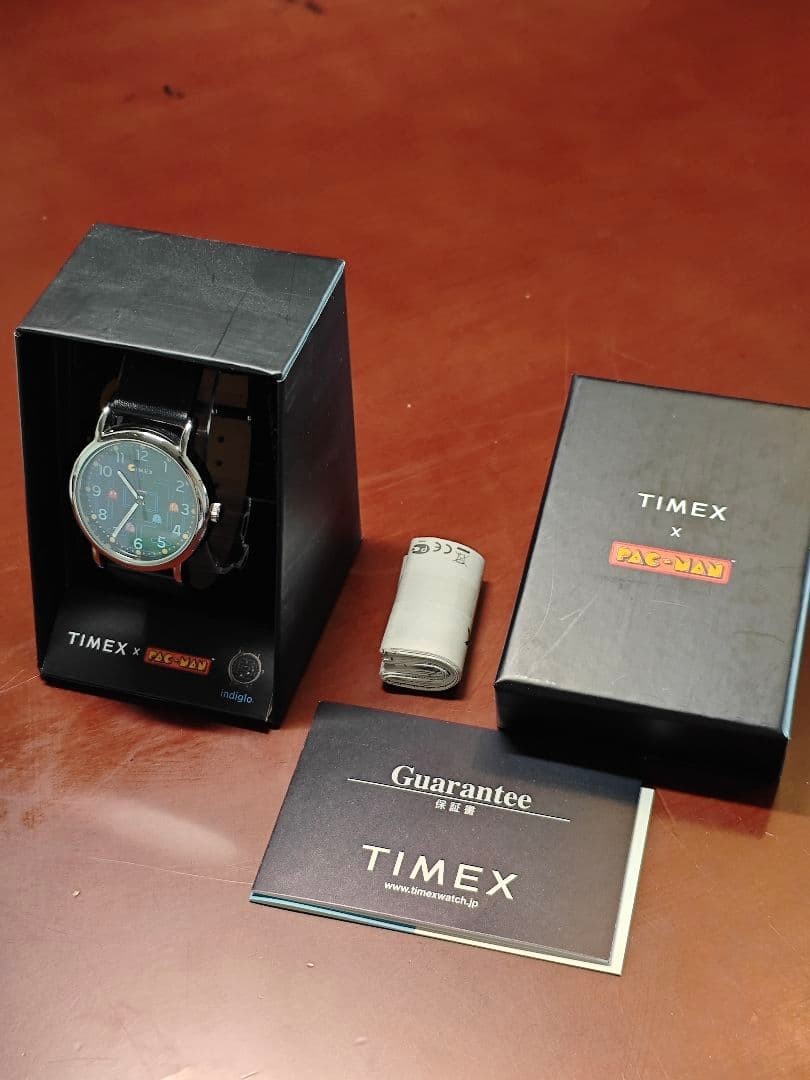 Timex Pac Man Collaboration Watch Indiglo Leather Band Limited Edition