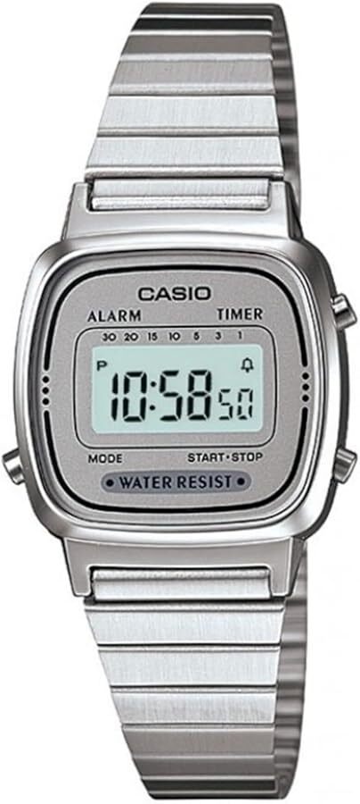 Casio Retro Digital Silver Tone Women’s Watch LA670WA-7D