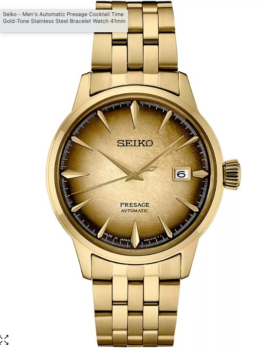 Seiko SRPK48 Mens Gold Tone Automatic Presage Cocktail Watch MADE IN JAPAN