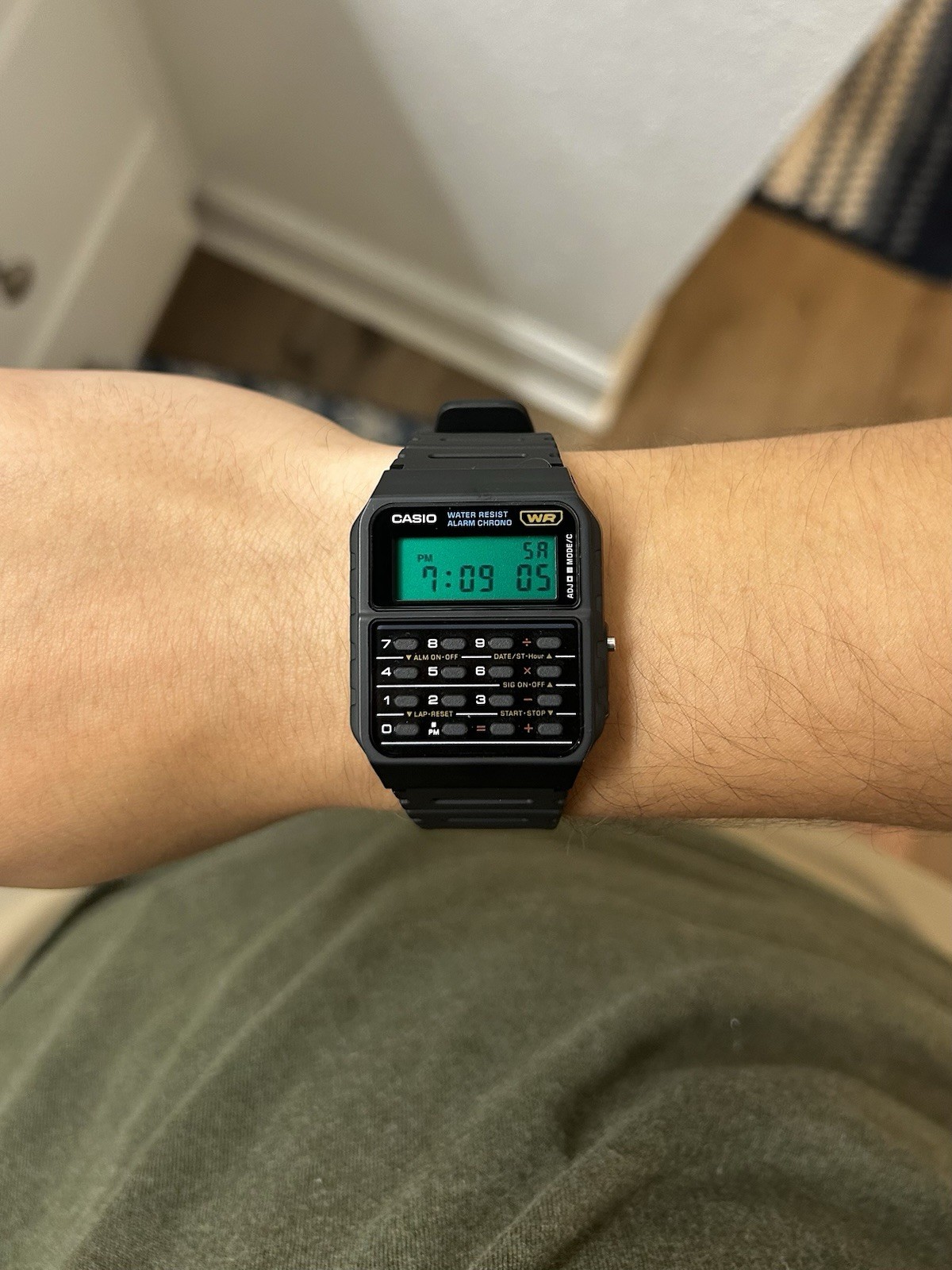 Custom Green Casio CA53W-1 Databank Calculator Watch Mod