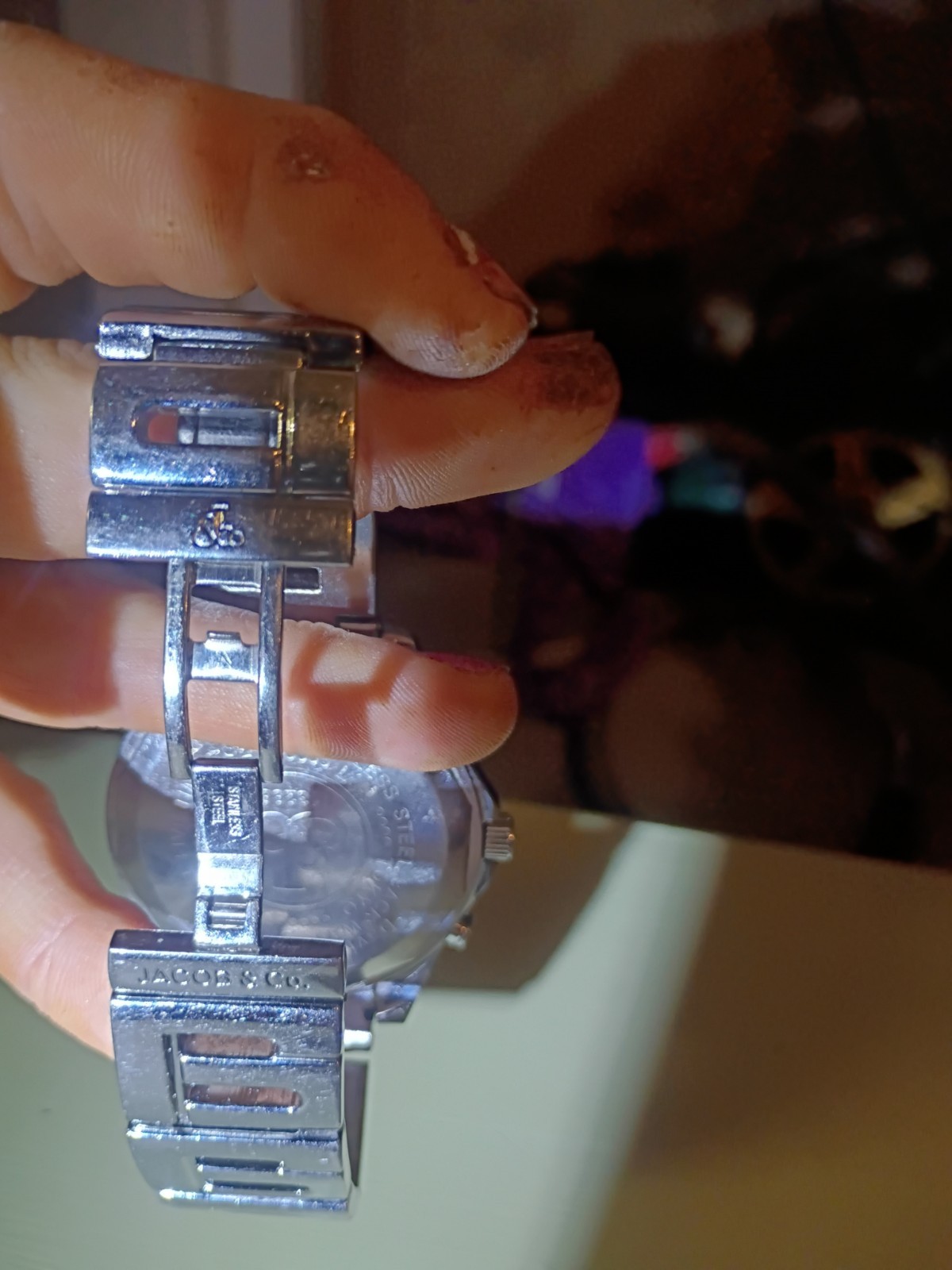 Men’s Jacob & Co Five Time Zone Watch With Diamond Bezel & Stainless Steel Band