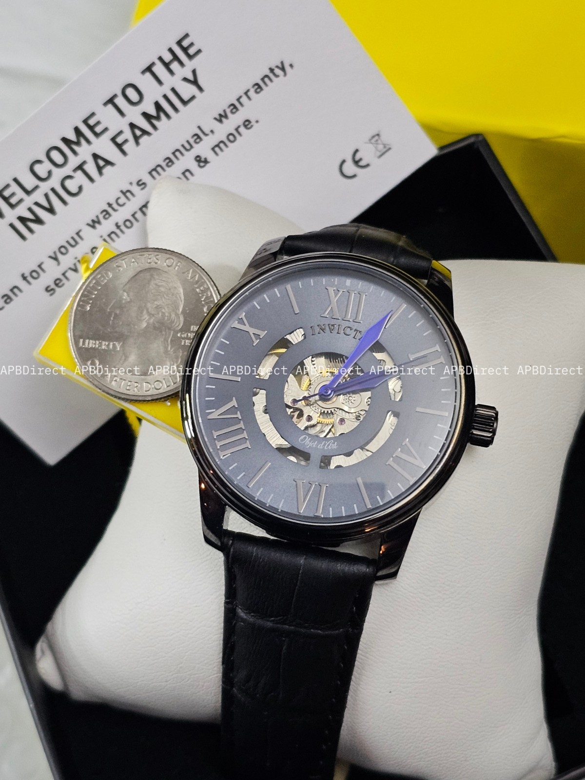 Invicta Objet D Art – Automatic – Skeleton Flame-Fusion Black Leather mens Watch