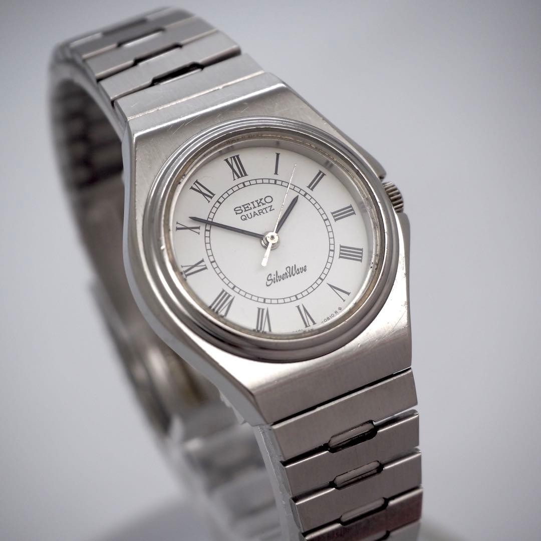 SEIKO SilverWave Quartz Watch White Dial Silver 28mm 17cm/6.69in New Battery
