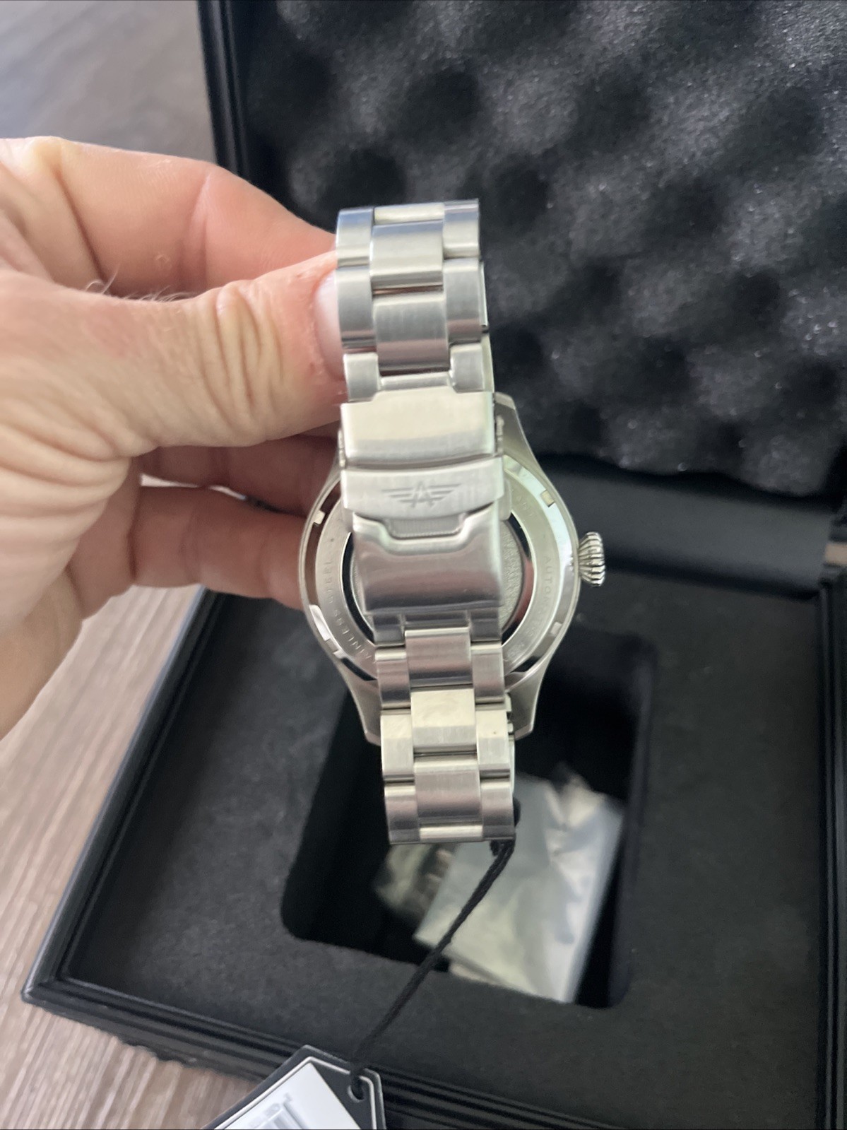 Aeromat Airspeed Automatic Pearl White Dial 44 mm w Stainless Steel Bracelet