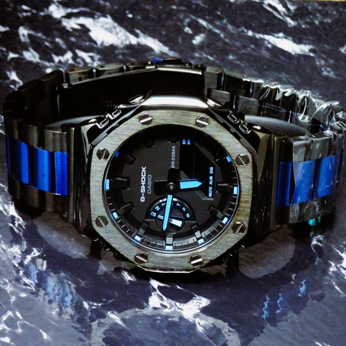 〓New〓〓mod Casioak〓〓G-Shock Custom〓〓GA2100 with body〓Stainless steel black