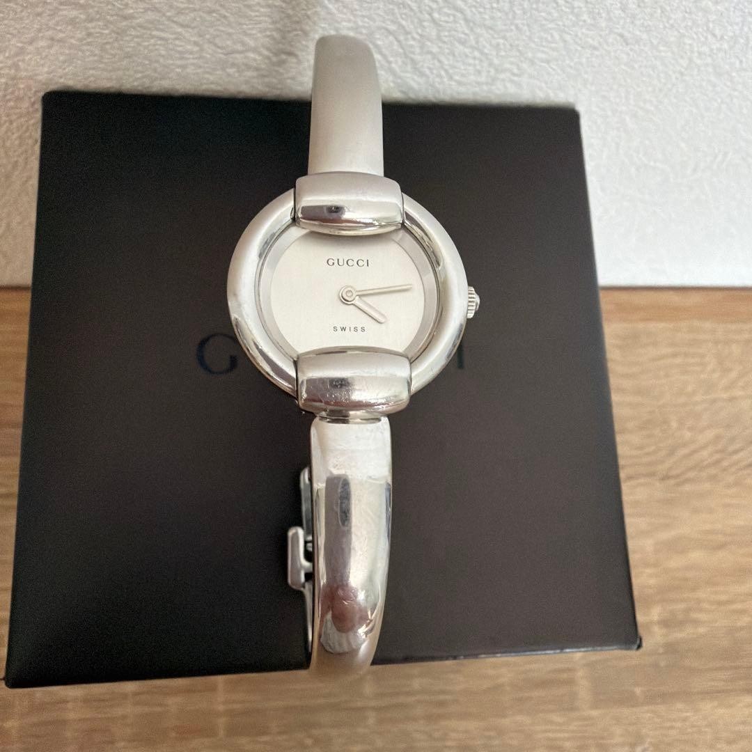 GUCCI 1400L Silver Bangle Watch Quartz Women’s Wristwatch w/ Box Untested JP