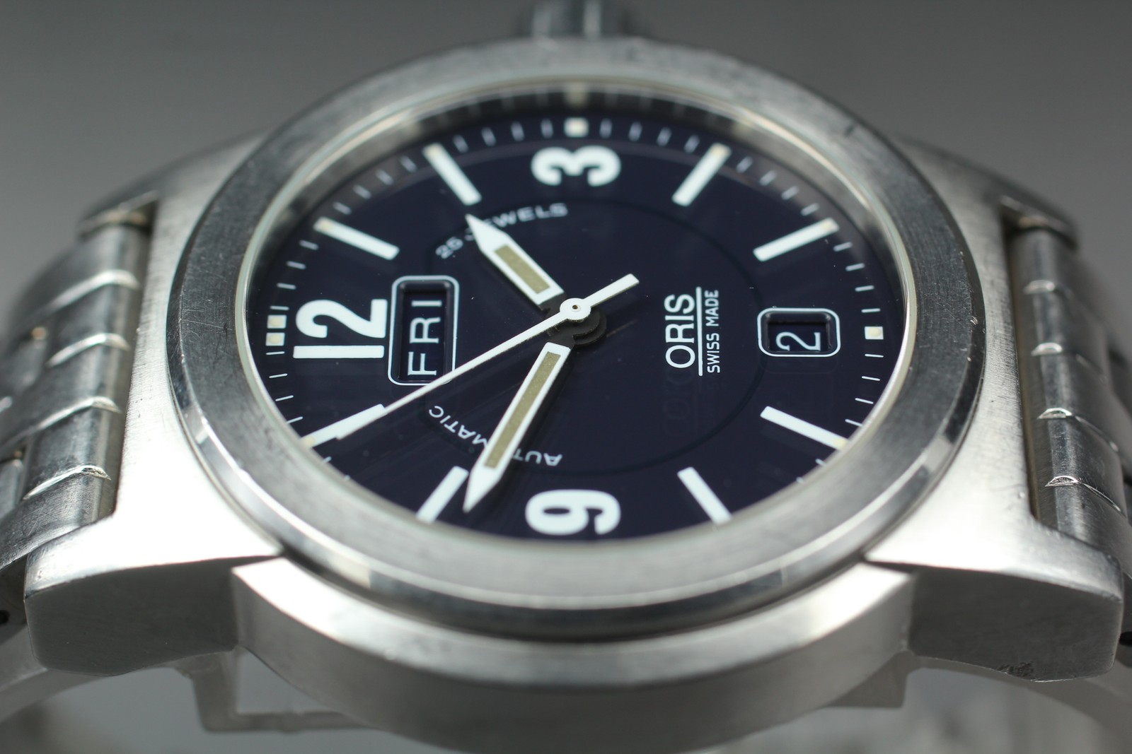 Vintage ORIS Big Crown 7500 Automatic Black Day/Date Boys Watch 40mm JAPAN