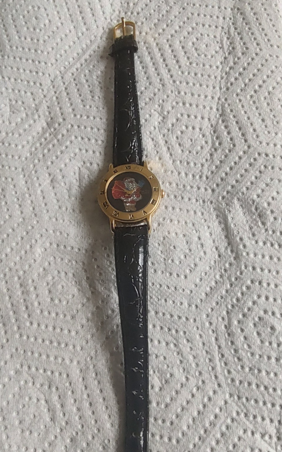 Unbranded Christmas Theme Watch Women Girls black leather Strap